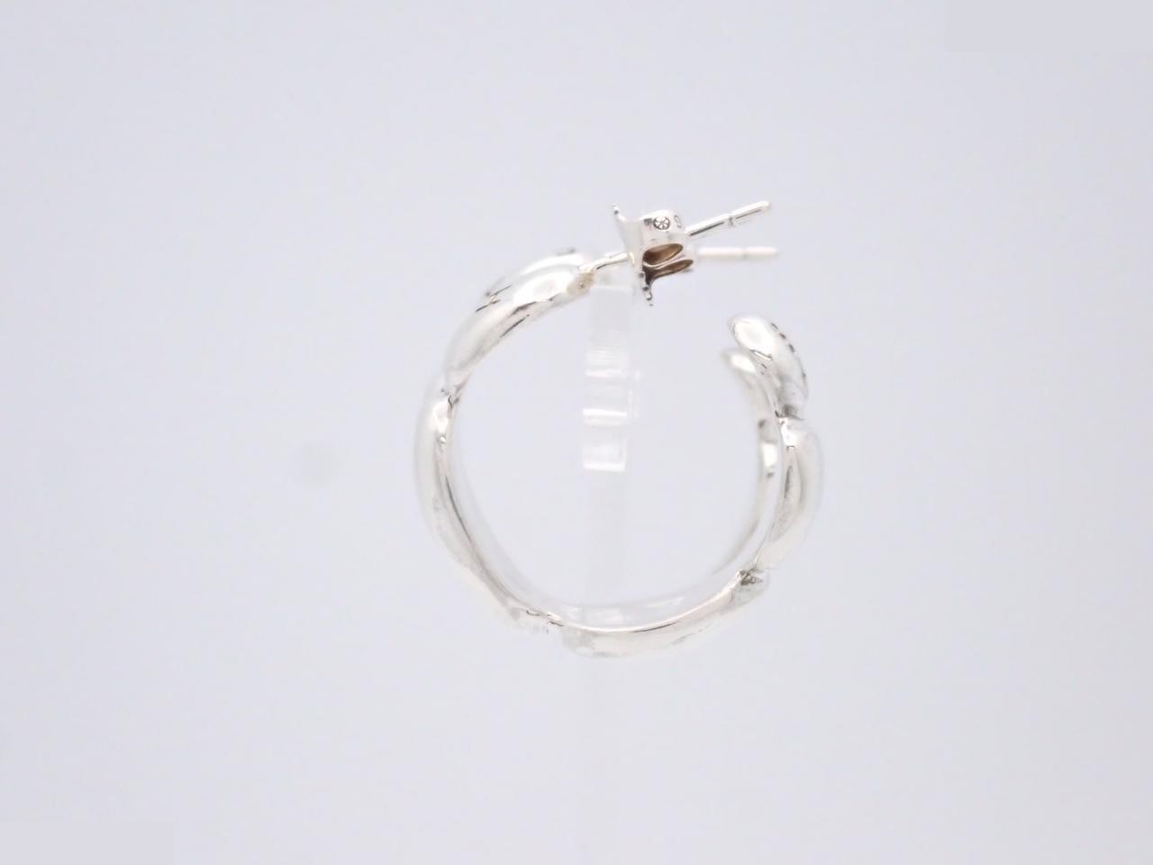 logo hoop earrings, 925 sterling silver, 12.0g — view 3