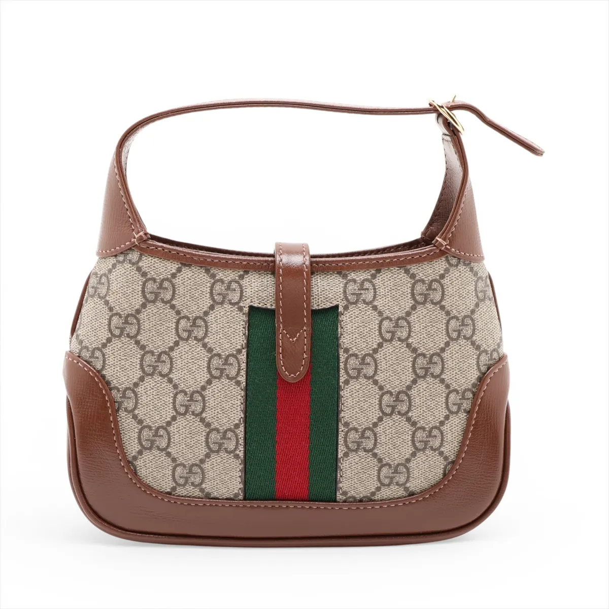 GG Supreme Jackie 1961 PVC x Leather Shoulder Bag, Brown, 637092 — view 2