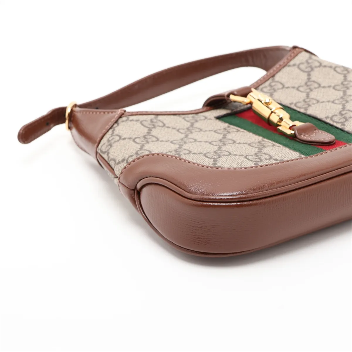 GG Supreme Jackie 1961 PVC x Leather Shoulder Bag, Brown, 637092 — view 4