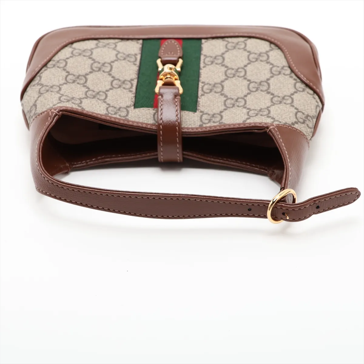 GG Supreme Jackie 1961 PVC x Leather Shoulder Bag, Brown, 637092 — view 5