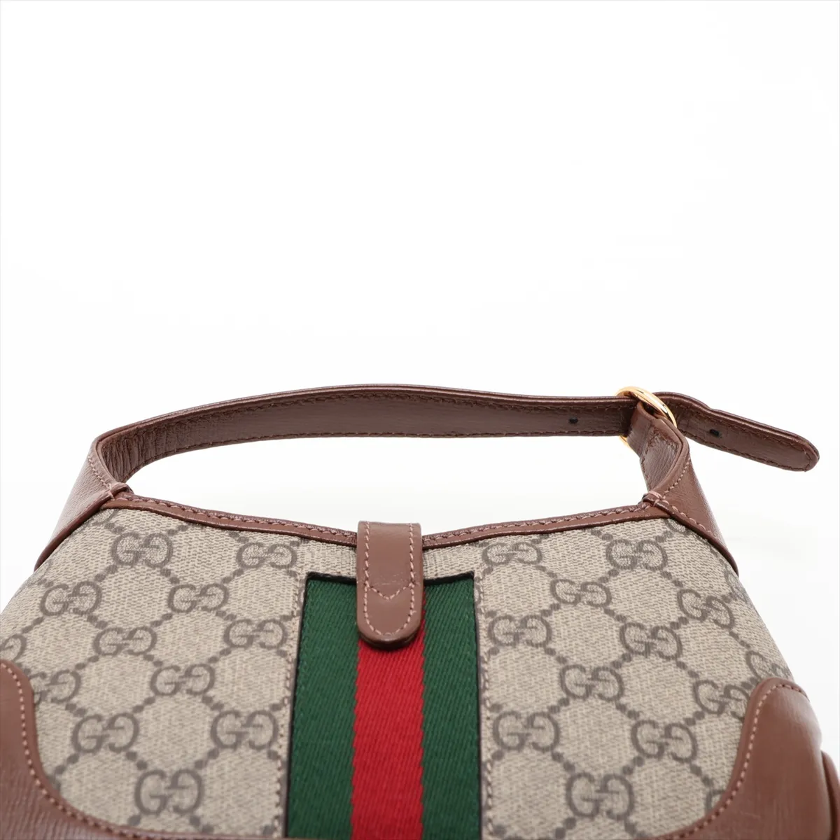 GG Supreme Jackie 1961 PVC x Leather Shoulder Bag, Brown, 637092 — view 6