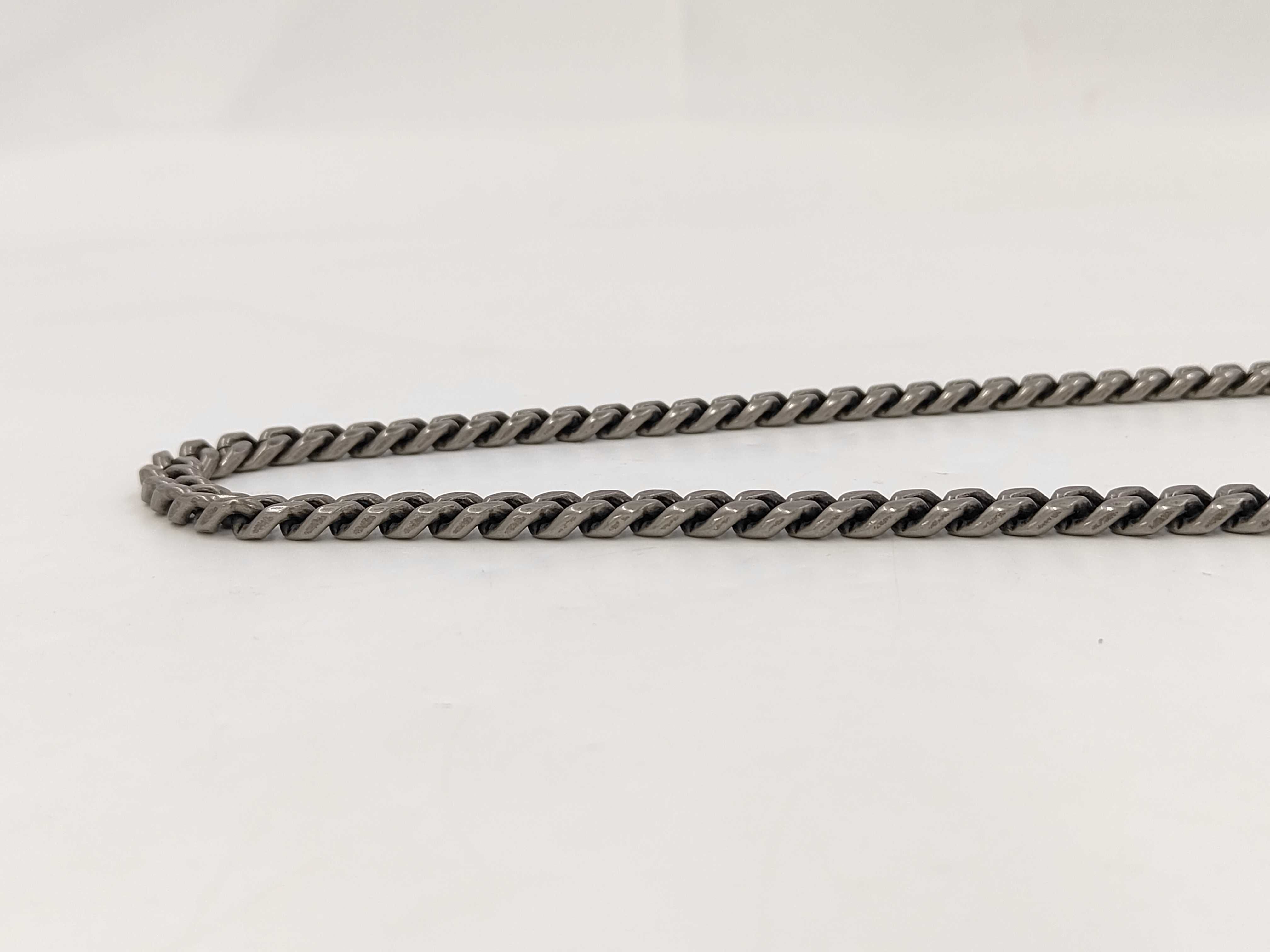 Metal Curved Link Chain Long Necklace 80cm Curb Chain Metal Silver Necklace — view 2
