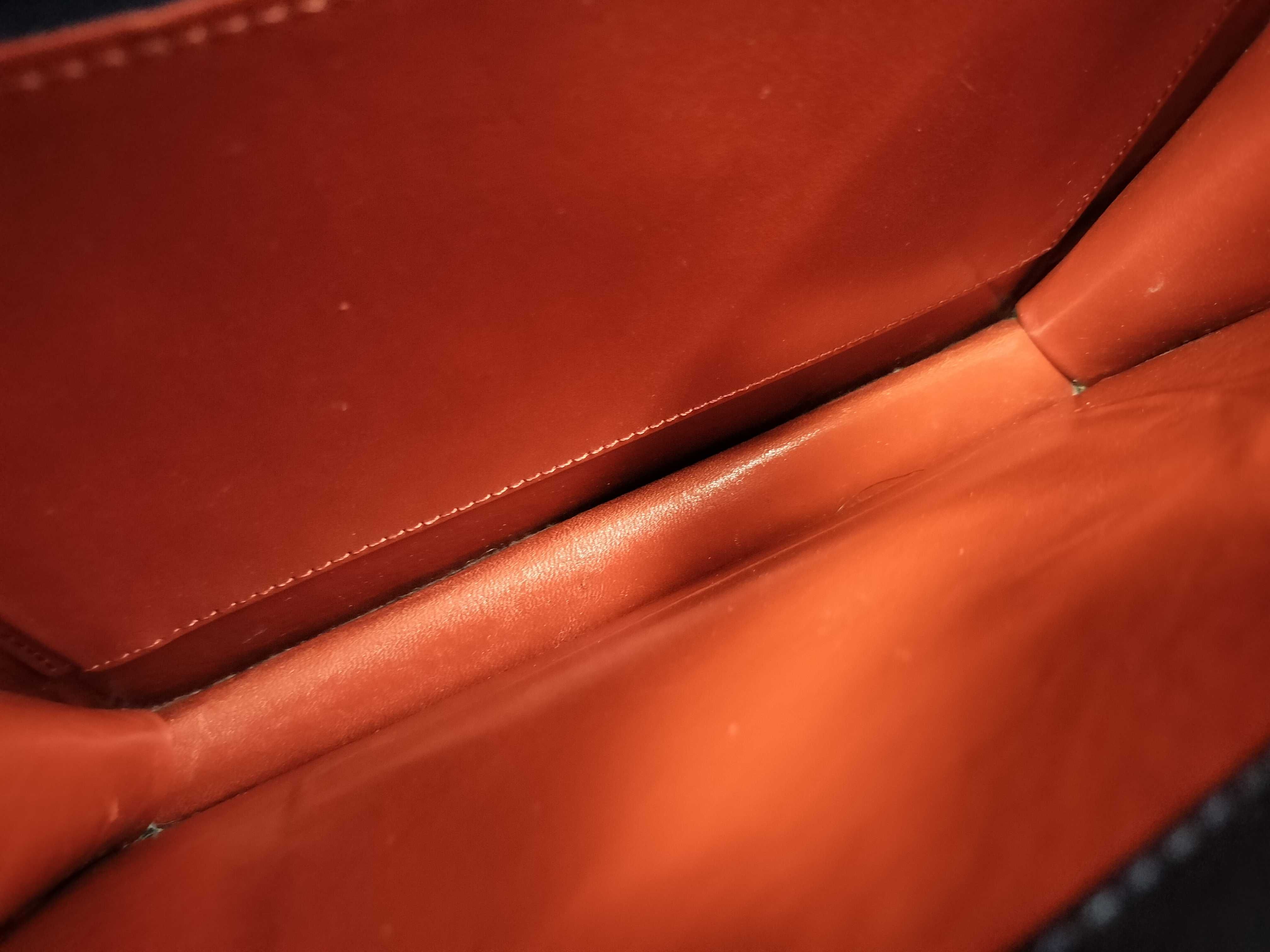 Leather Handbag, Flap, Navy Shoulder Bag — view 11