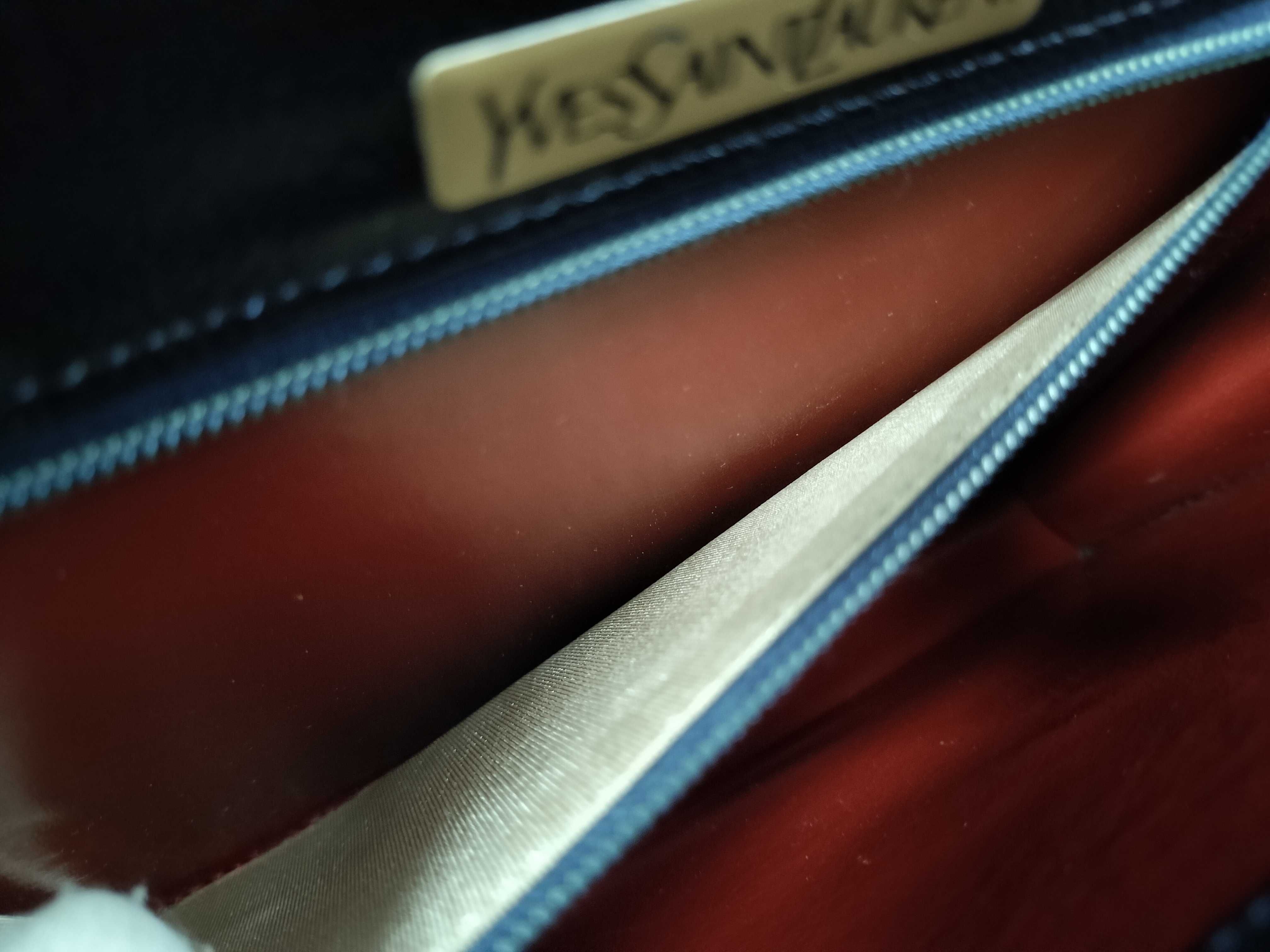 Leather Handbag, Flap, Navy Shoulder Bag — view 12