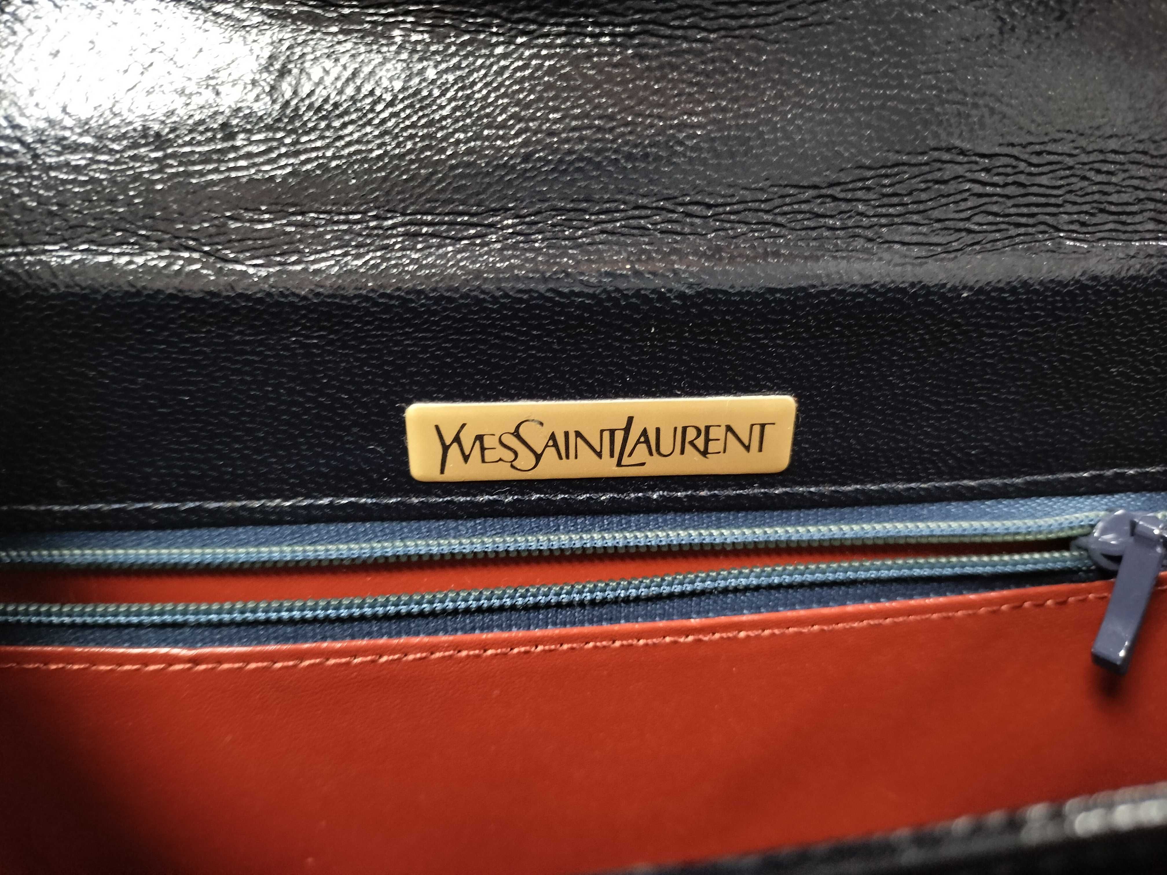 Leather Handbag, Flap, Navy Shoulder Bag — view 13