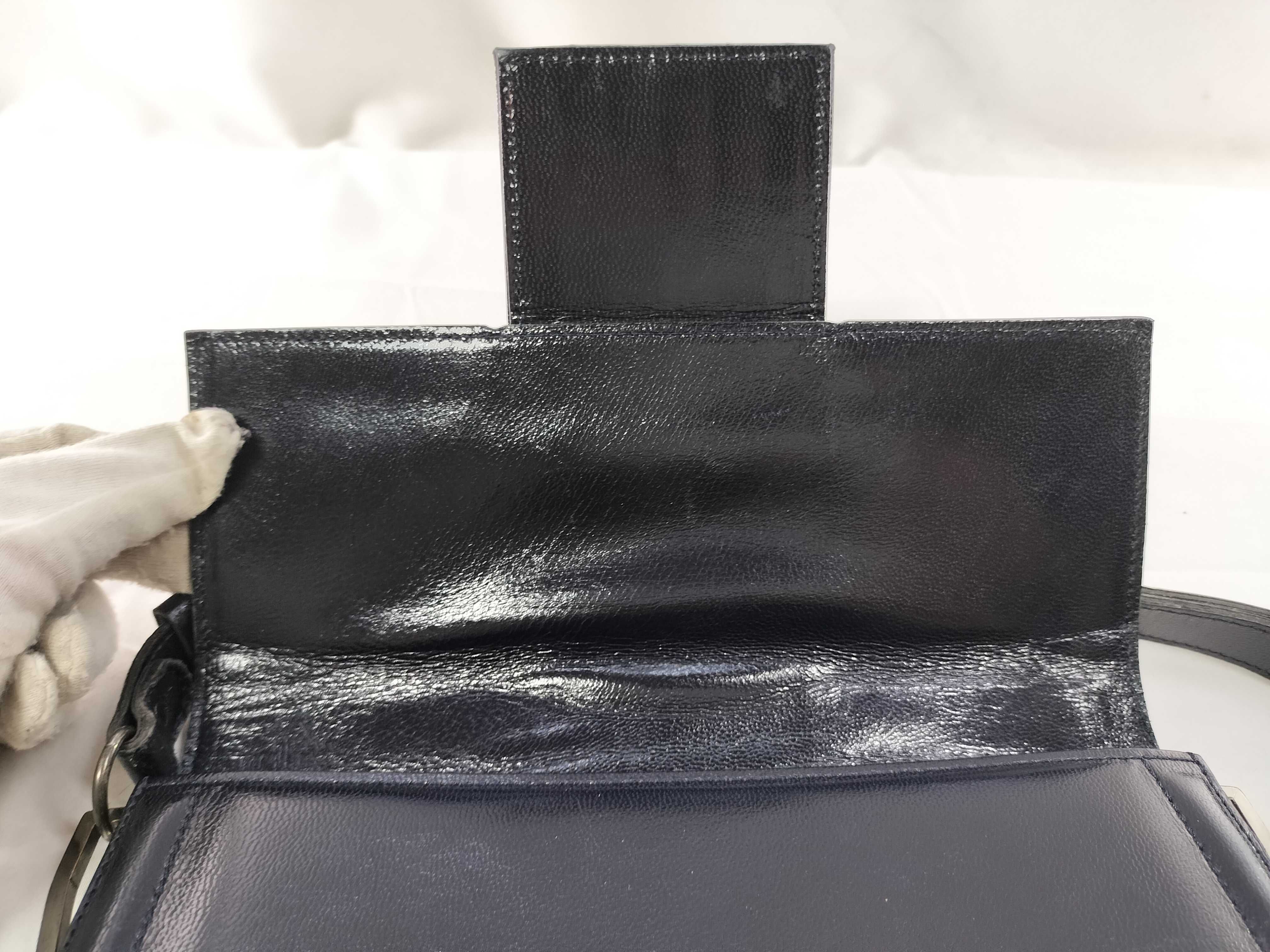 Leather Handbag, Flap, Navy Shoulder Bag — view 8