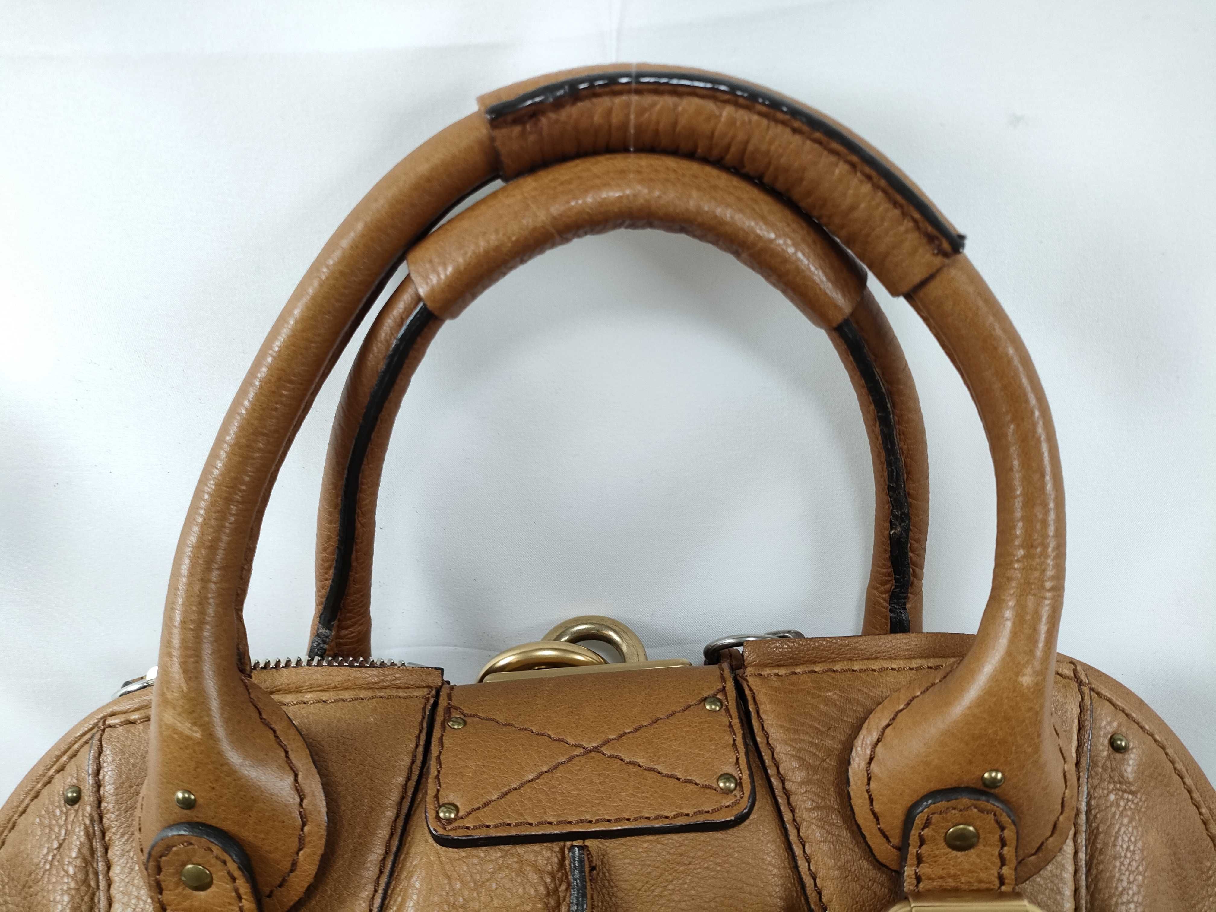 paddington handbag leather brown padlock handbag — view 3