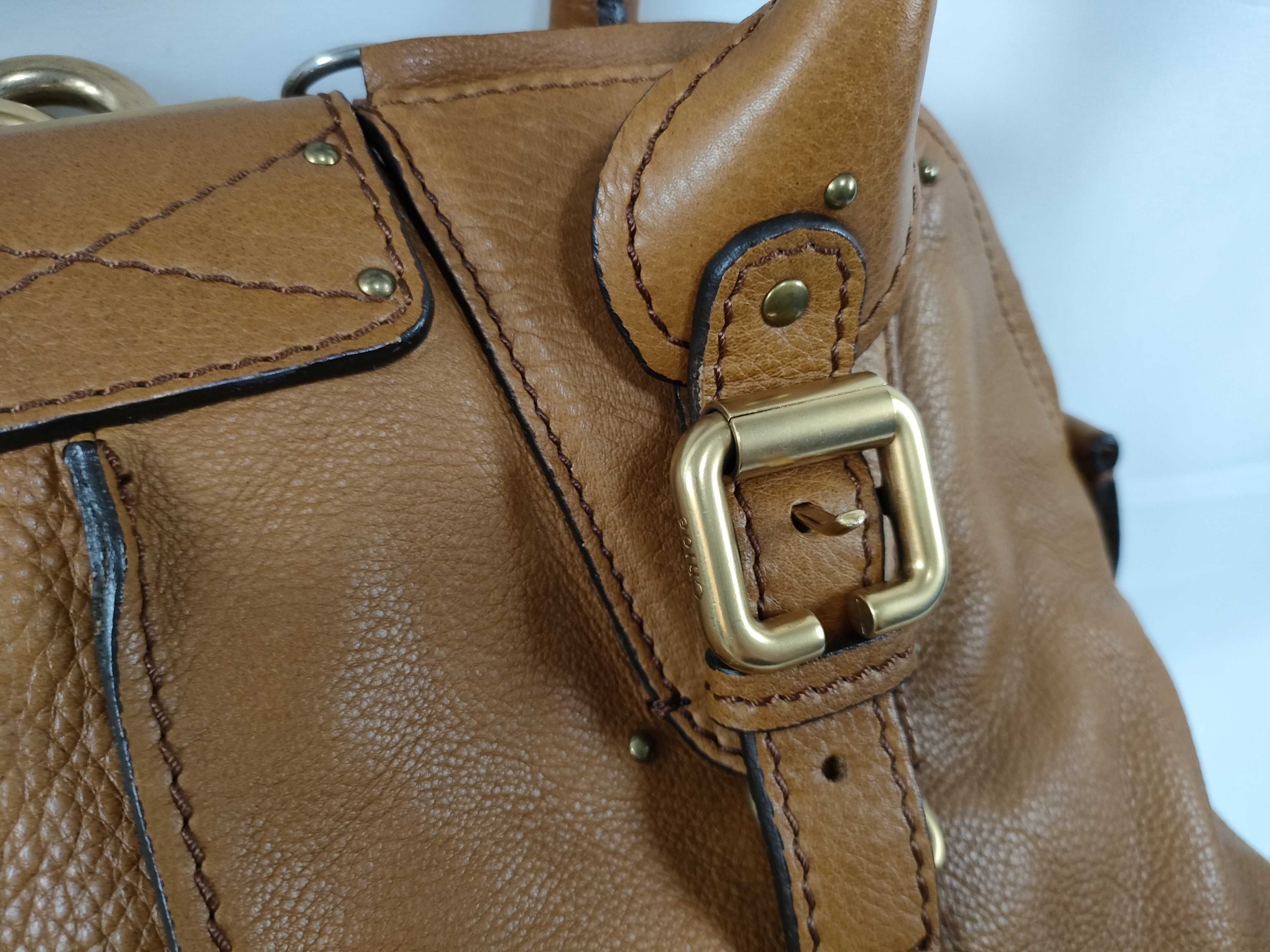 paddington handbag leather brown padlock handbag — view 4