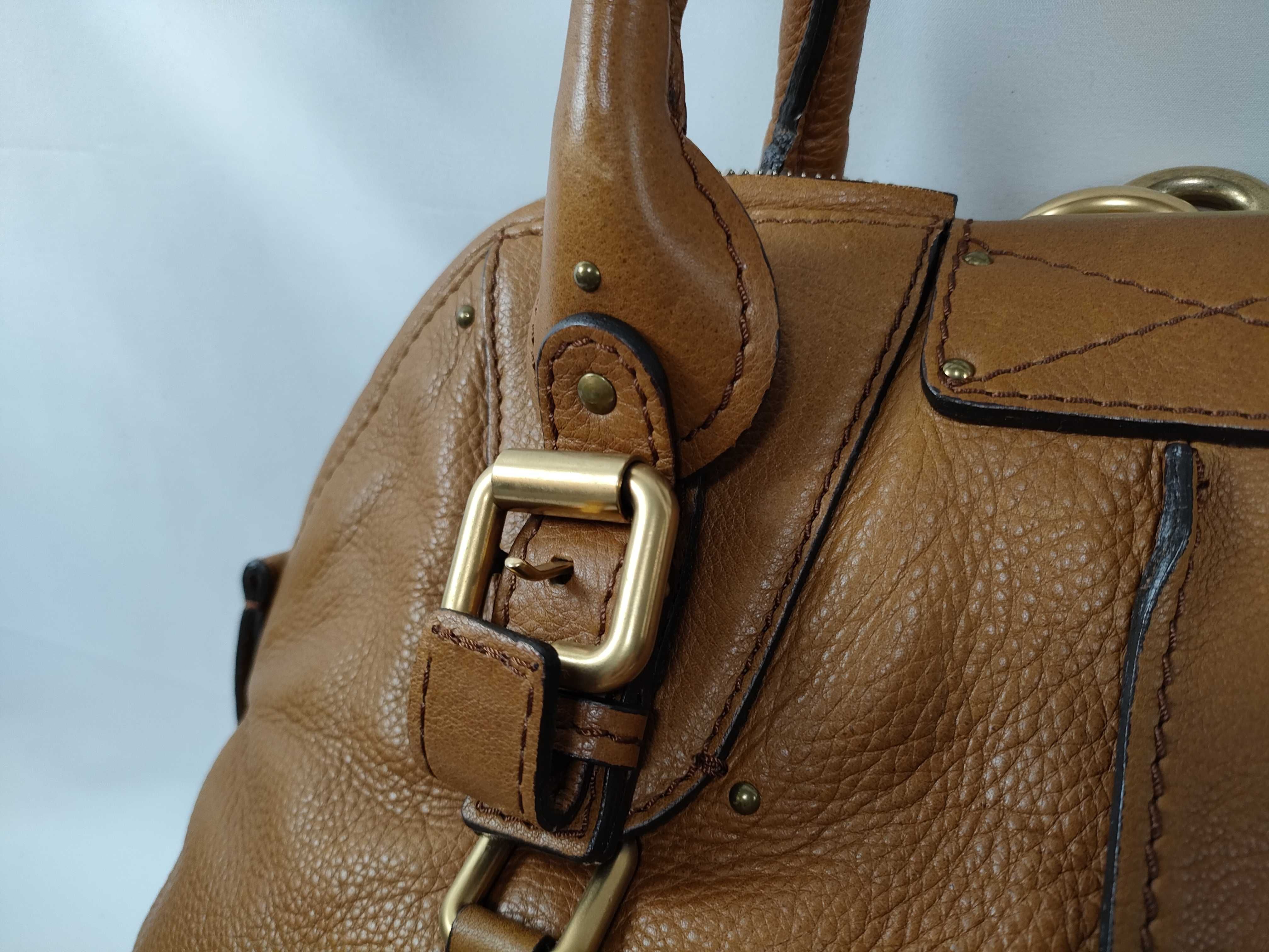paddington handbag leather brown padlock handbag — view 5