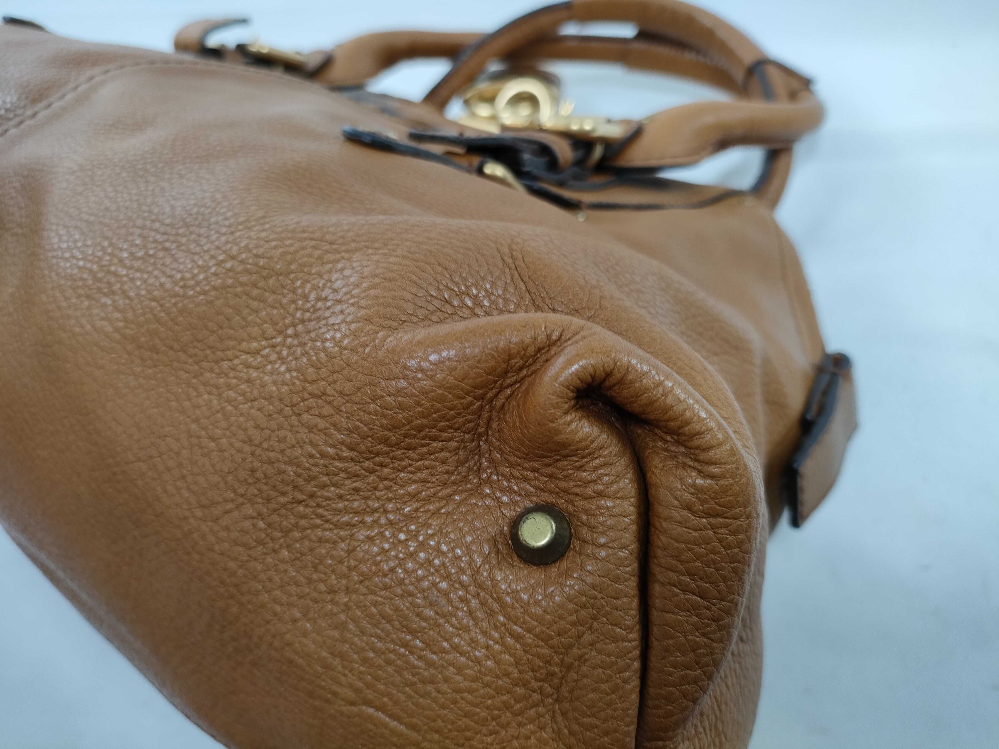 paddington handbag leather brown padlock handbag — view 7