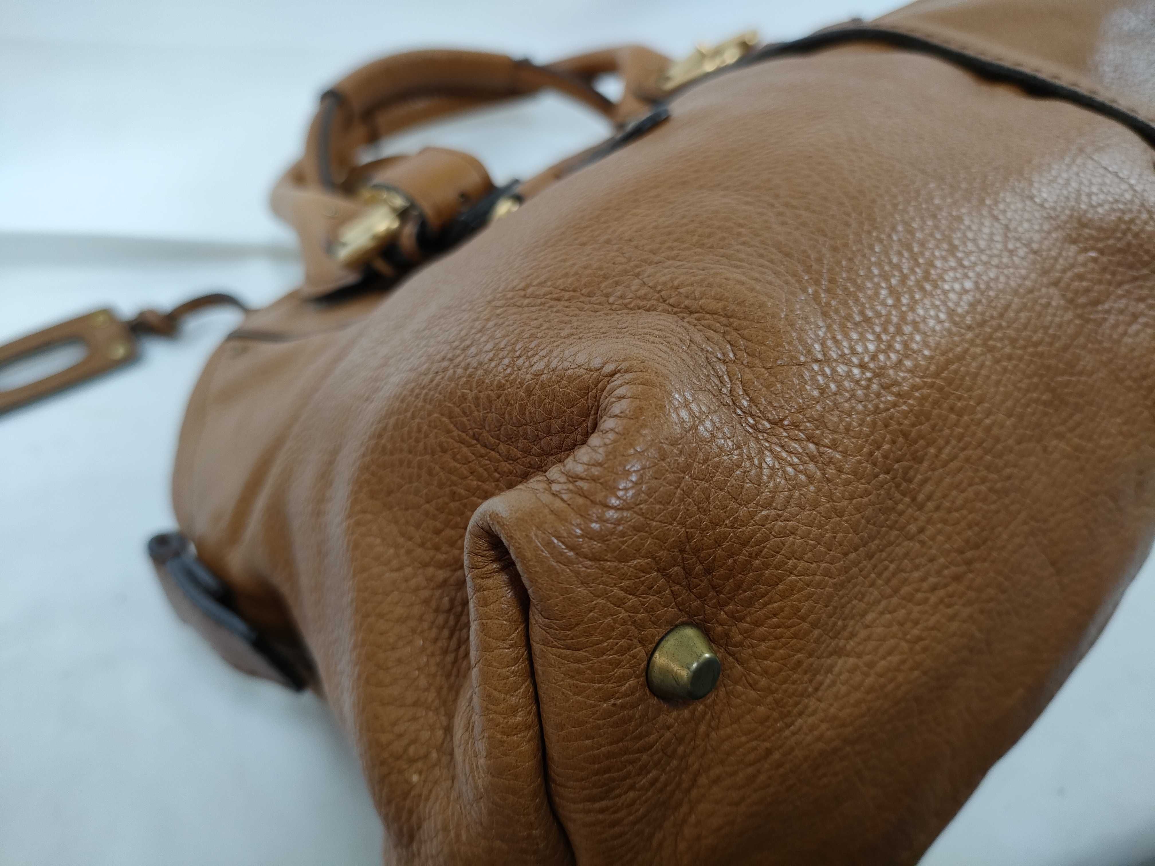 paddington handbag leather brown padlock handbag — view 8