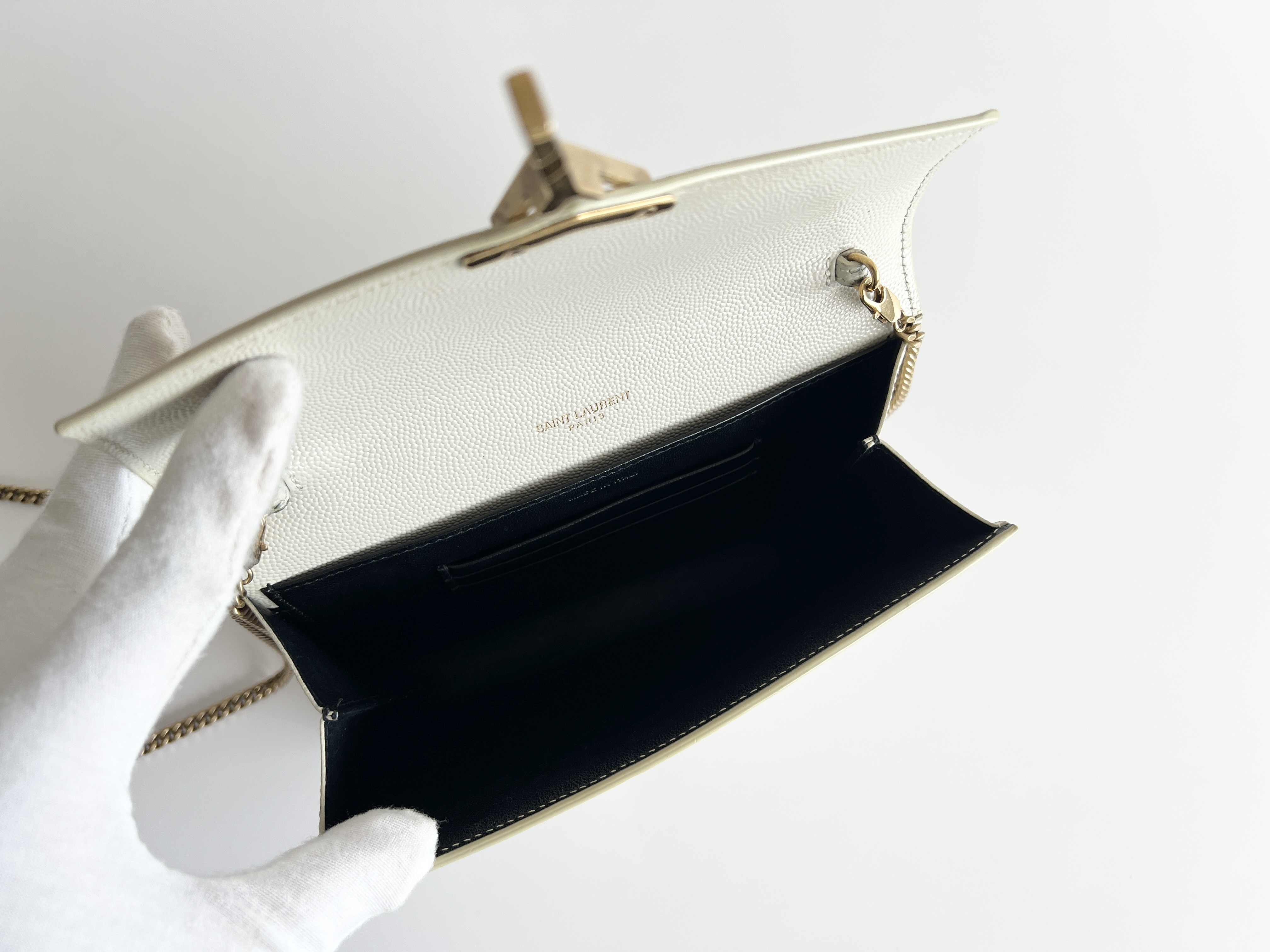 Cassandra Leather Caviar Chain Shoulder Bag — view 4