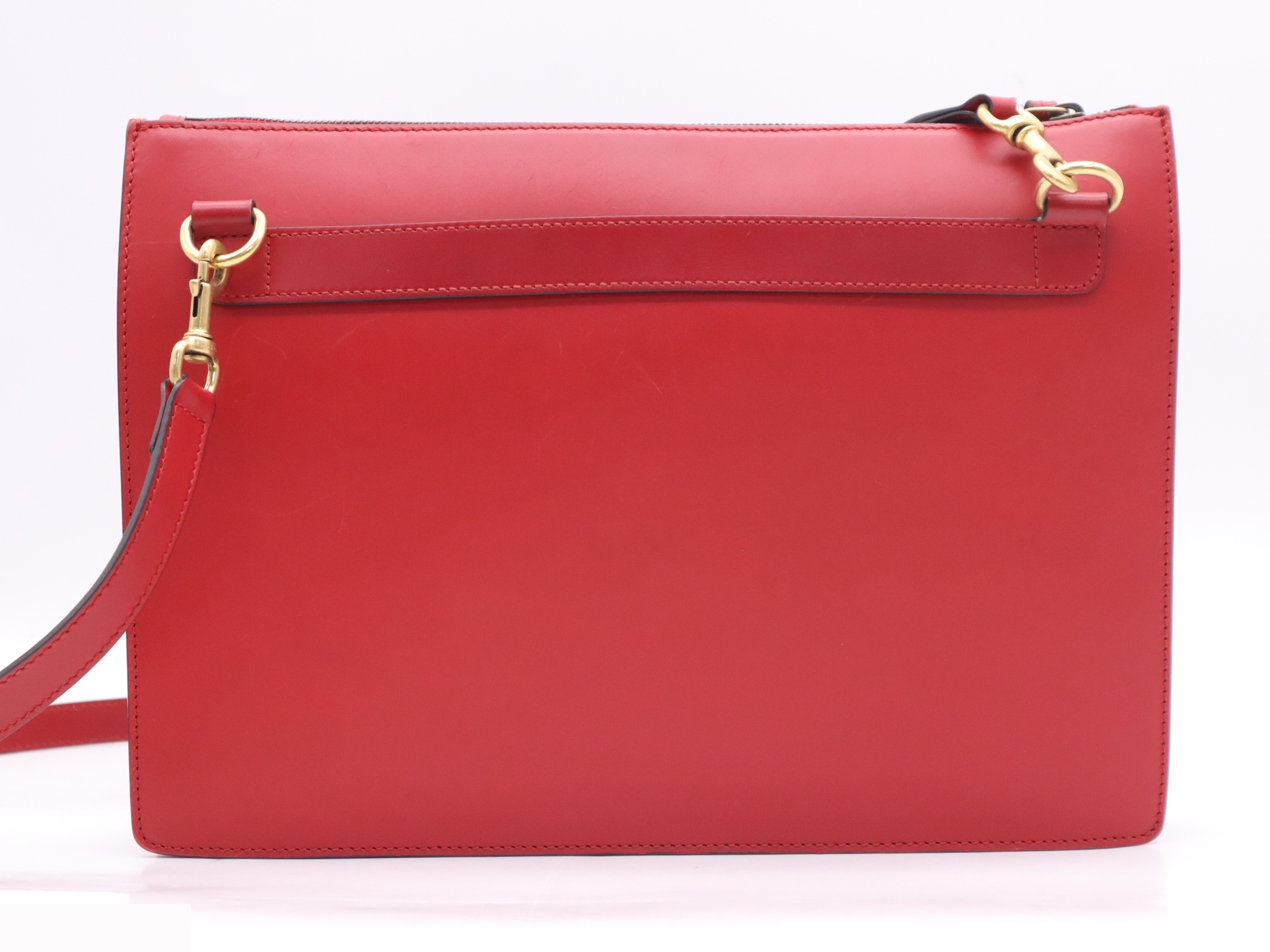 Leather Gucci Ghost shoulder bag, red, with shoulder strap. — view 2