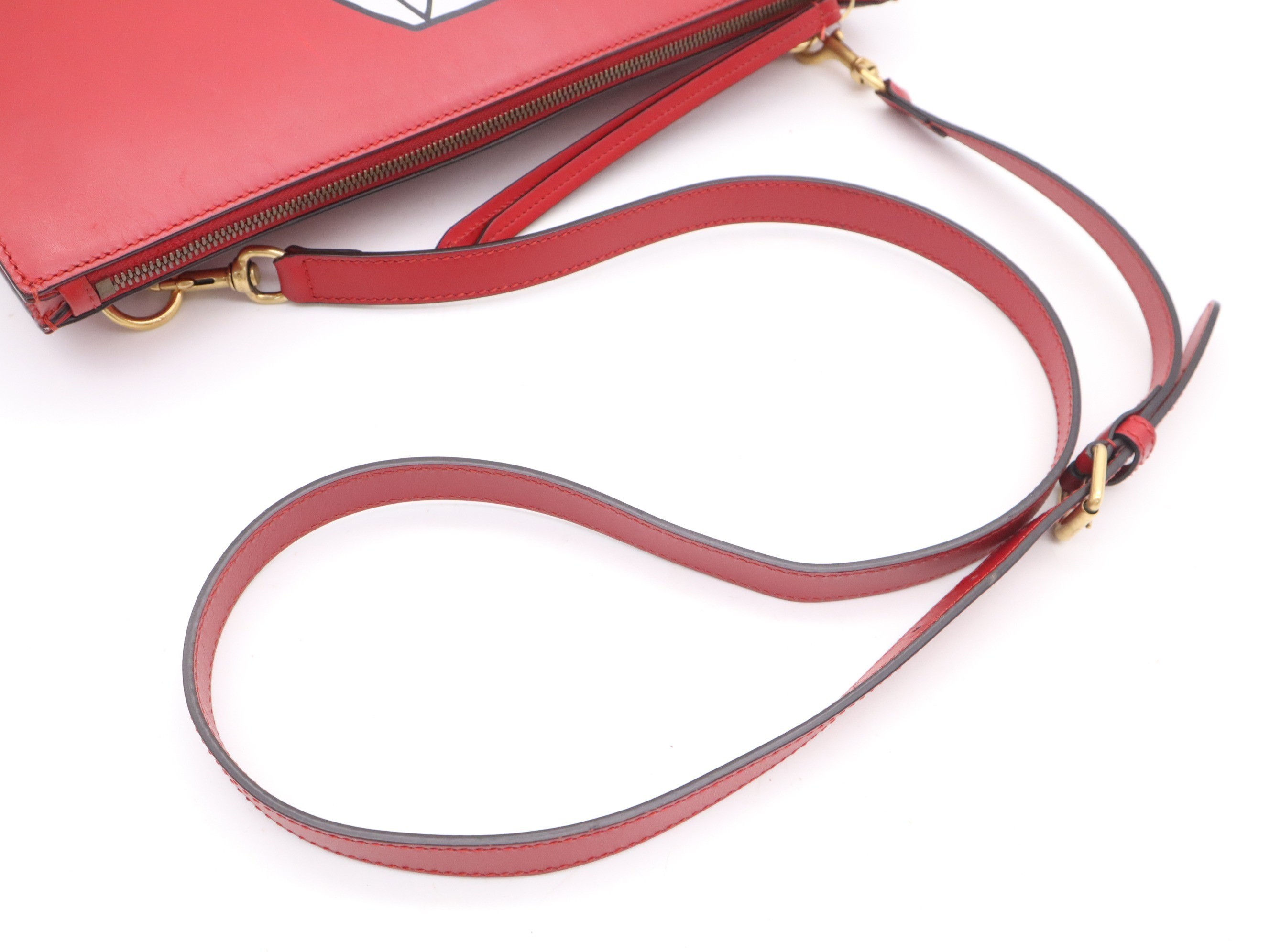 Leather Gucci Ghost shoulder bag, red, with shoulder strap. — view 6