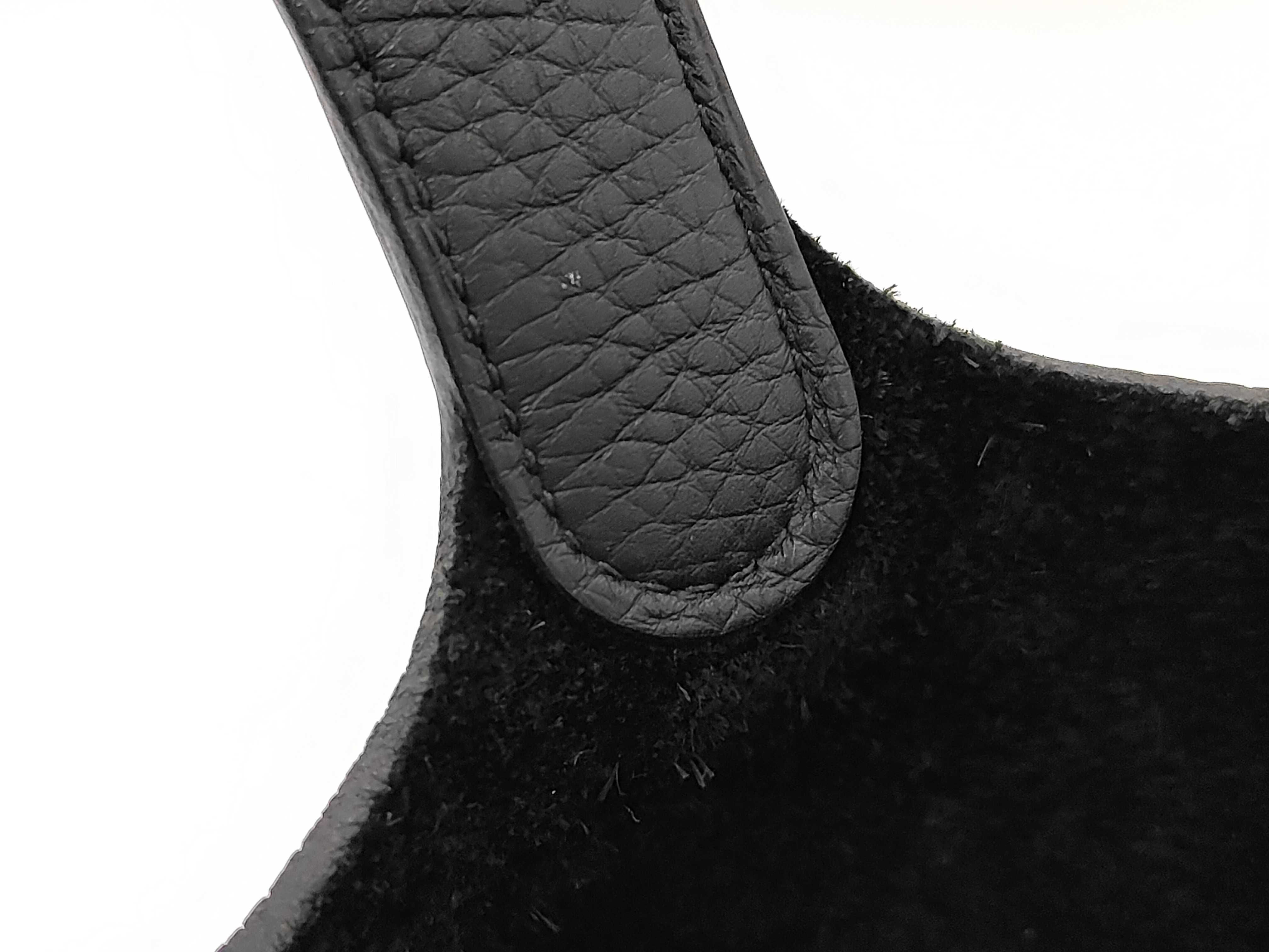 Picotin Lock 18 PM Taurillon Clemence Leather Handbag, Black, Silver Hardware, U Stamp — view 5