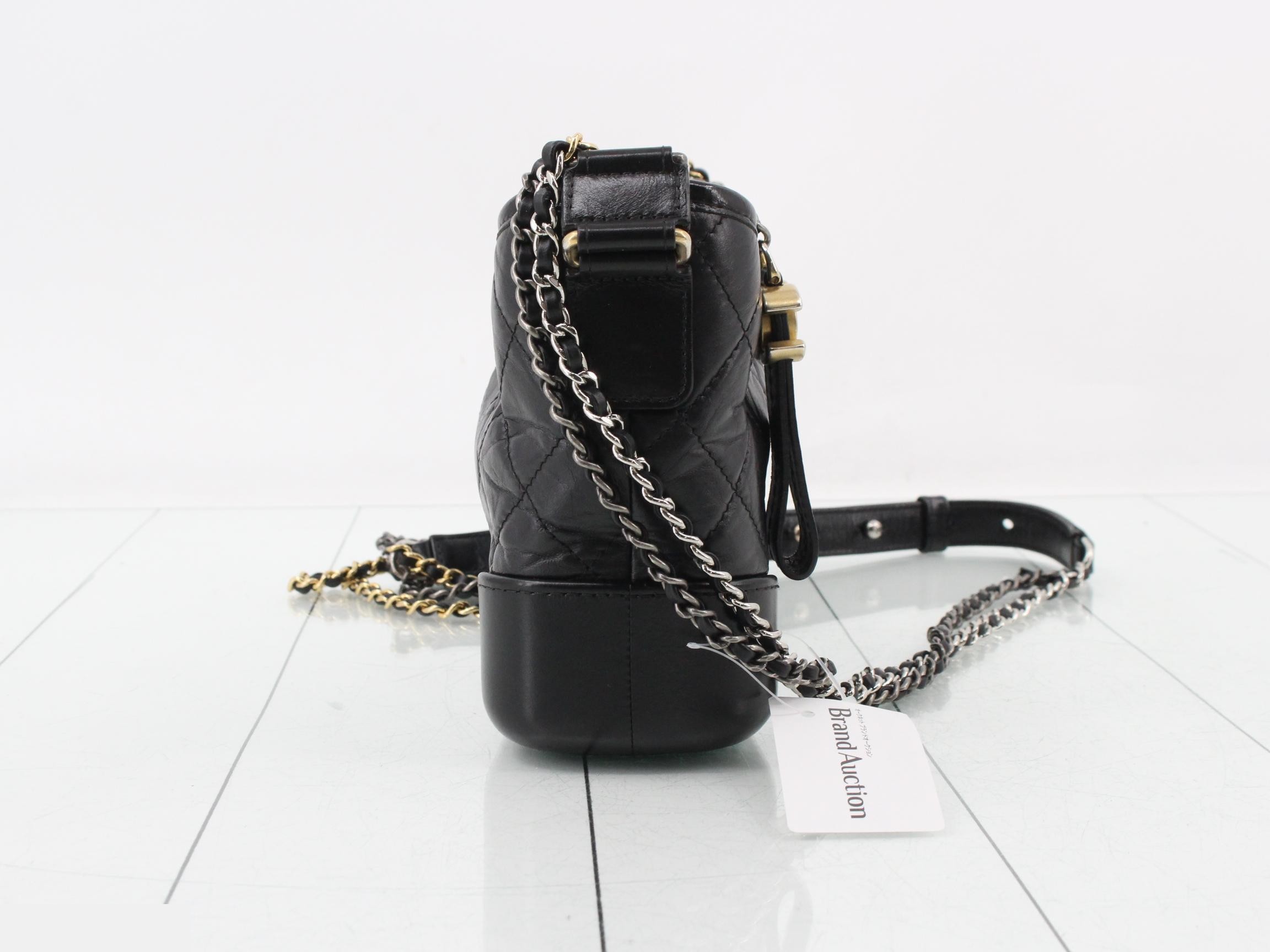 Gabrielle de Chanel Leather Chain Shoulder Bag, Black — view 4