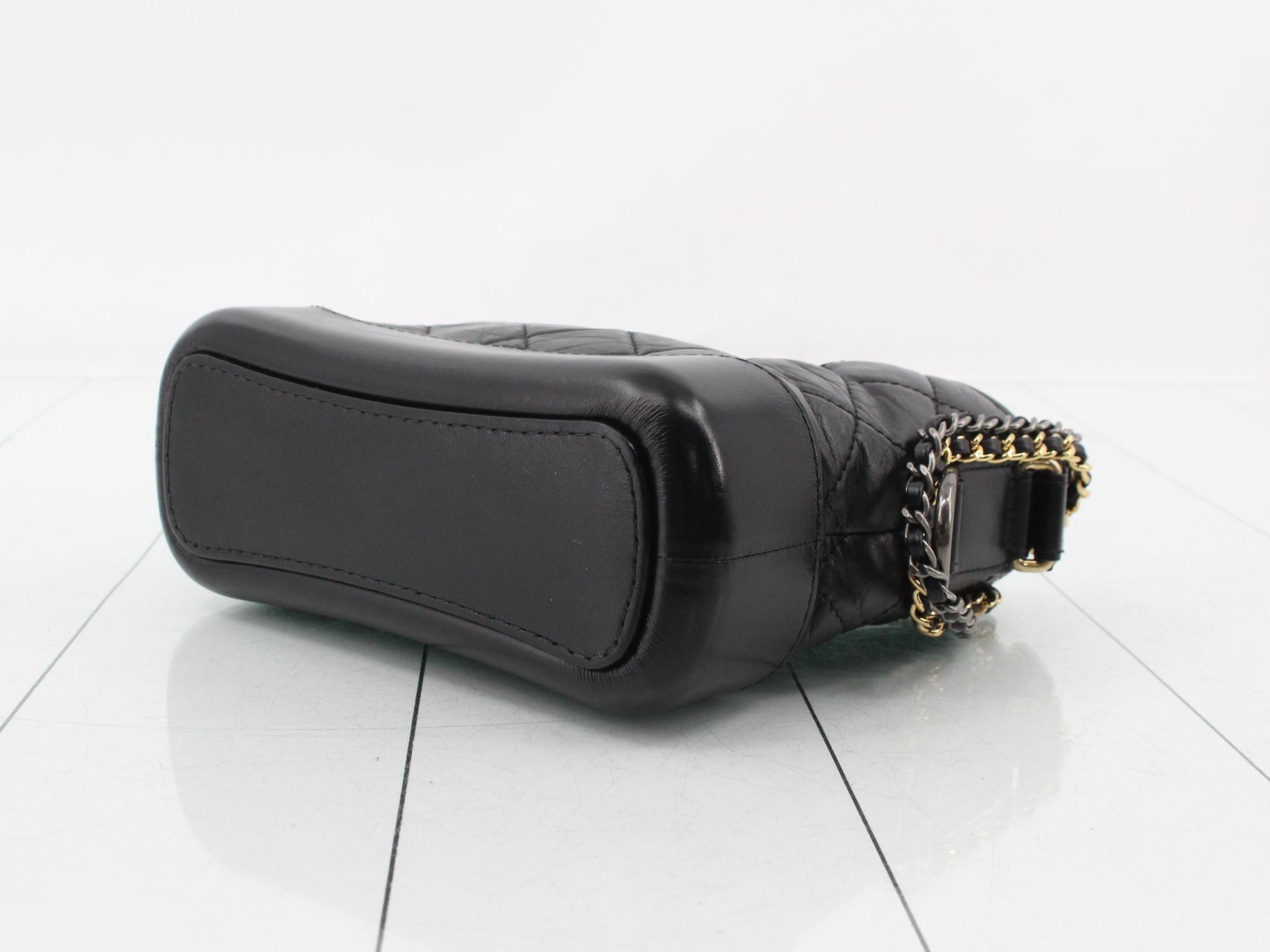 Gabrielle de Chanel Leather Chain Shoulder Bag, Black — view 6