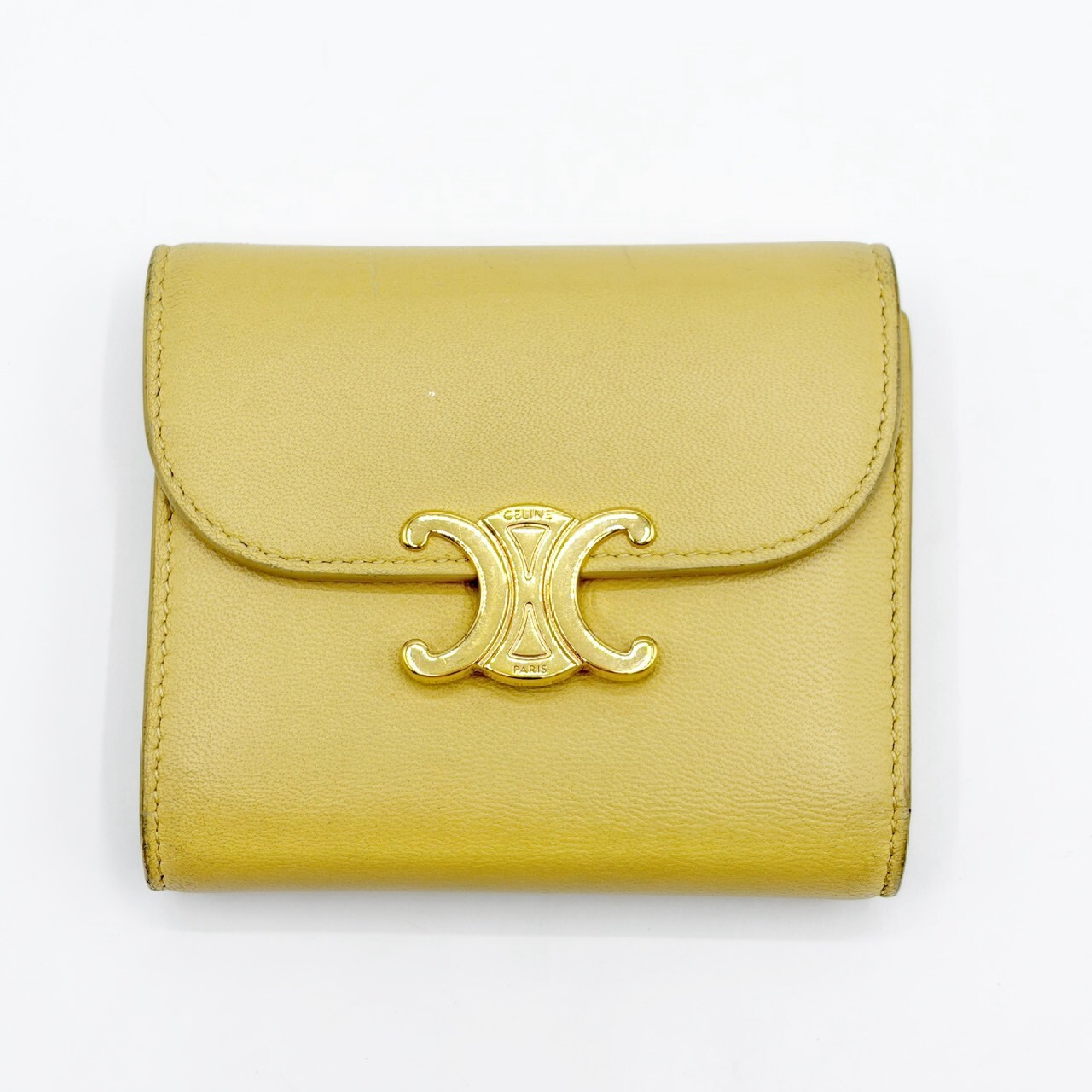 Triomphe Small Wallet, Yellow — view 2
