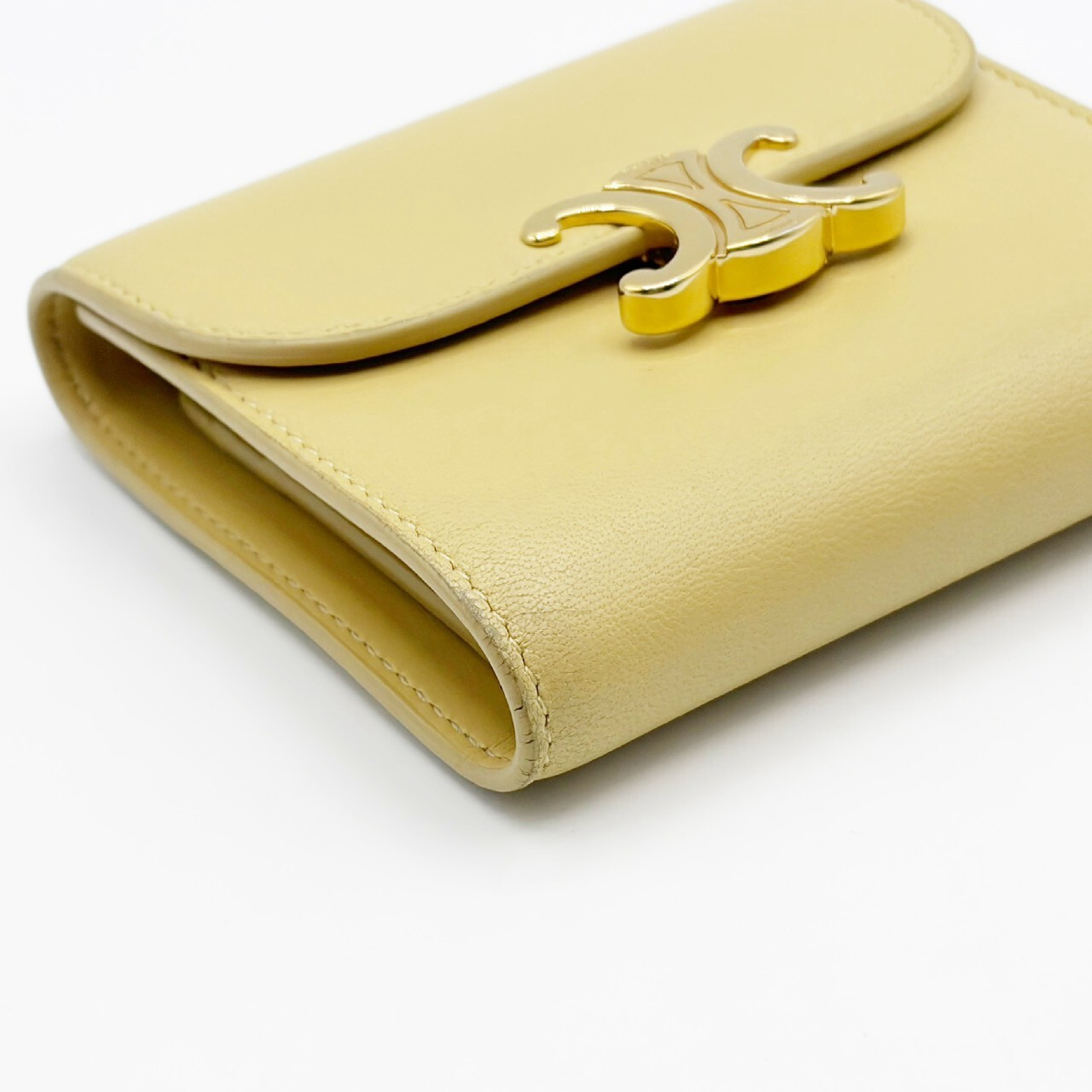Triomphe Small Wallet, Yellow — view 4