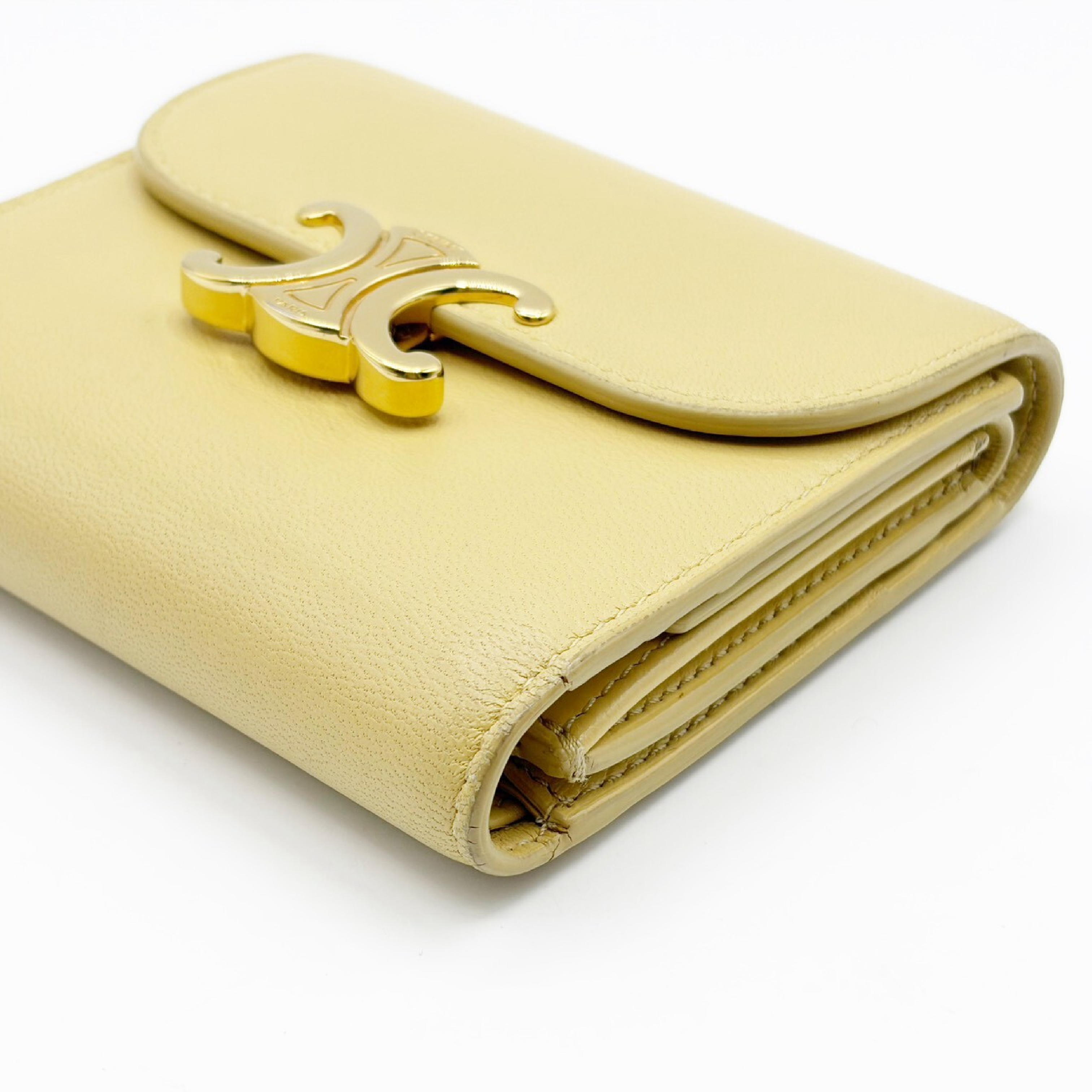 Triomphe Small Wallet, Yellow — view 5