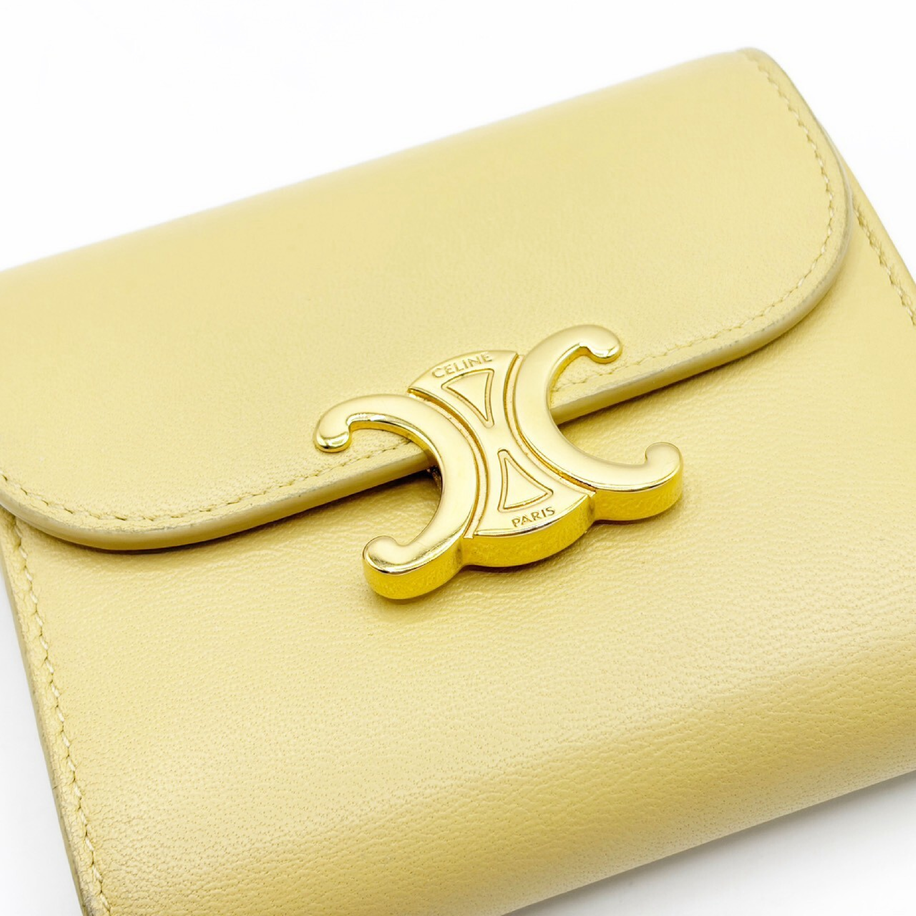 Triomphe Small Wallet, Yellow — view 6