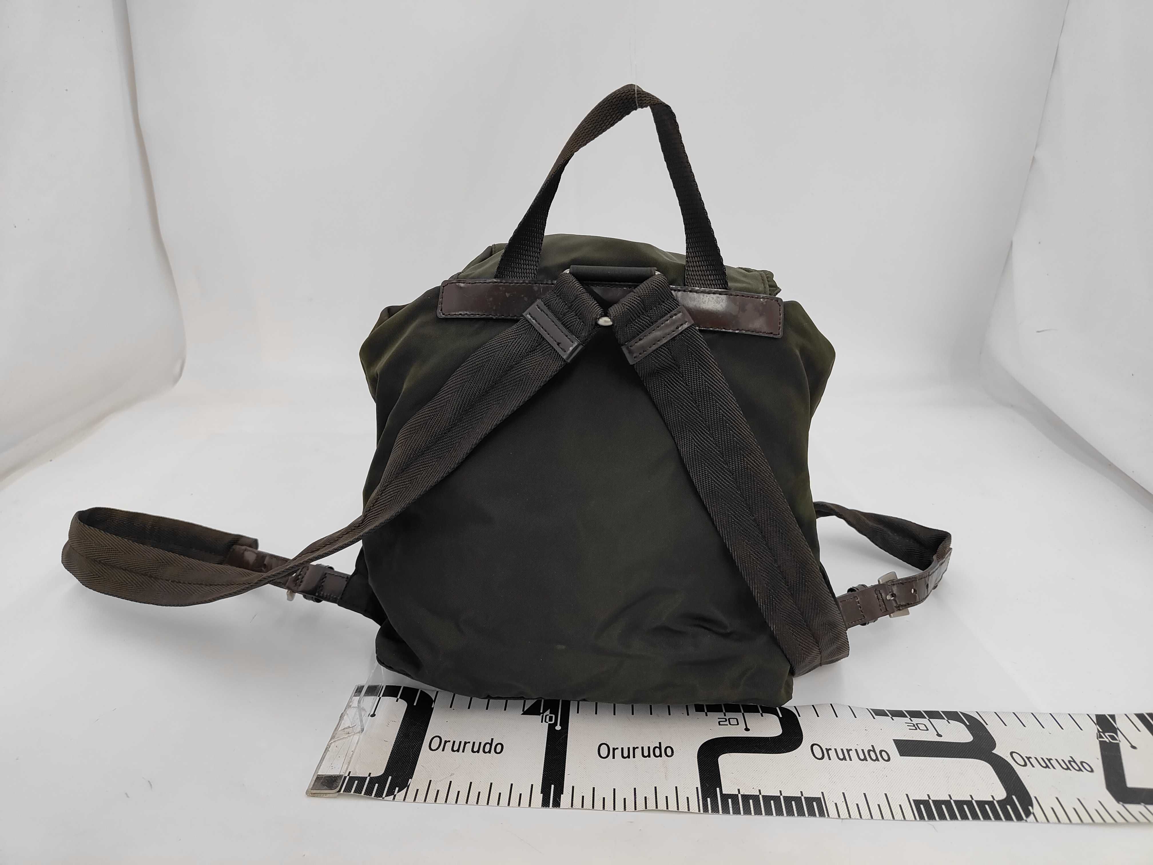 nylon backpack, khaki bag, rucksack. — view 2