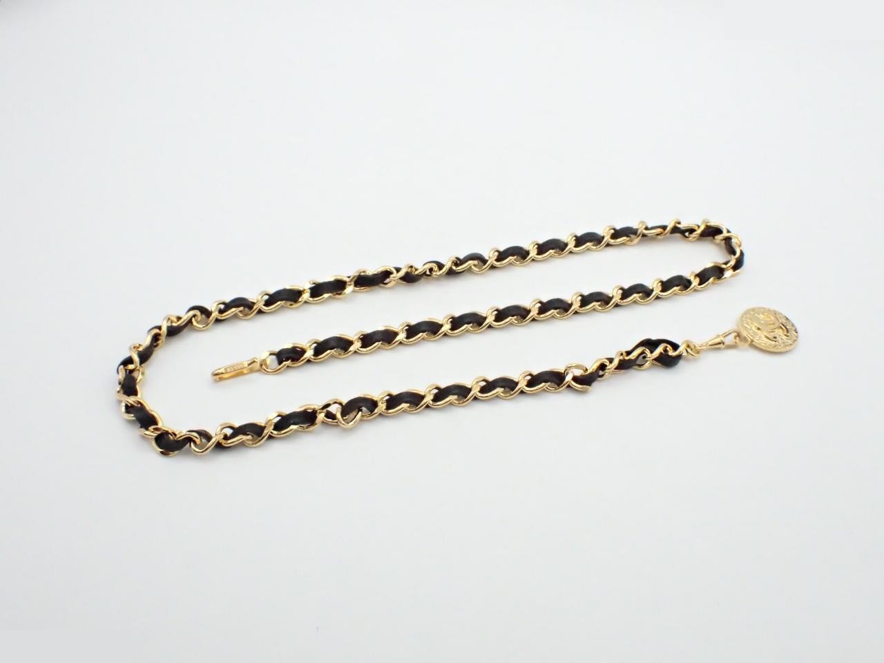 Coco Mark Leather Chain Belt, Chain approx. 84cm — view 2