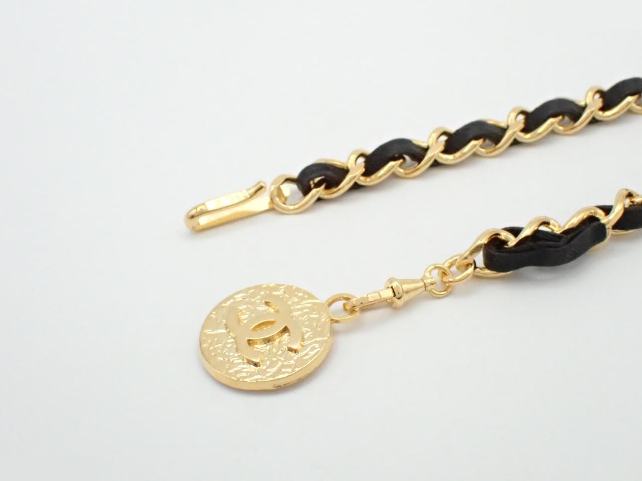 Coco Mark Leather Chain Belt, Chain approx. 84cm — view 3