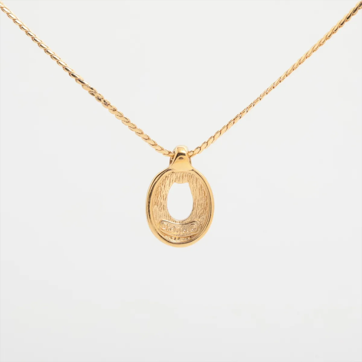 necklace, GP x rhinestones, gold, — view 2