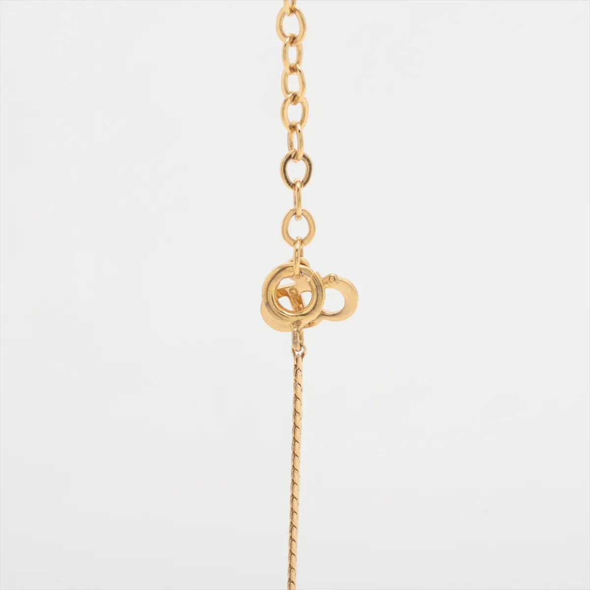 necklace, GP x rhinestones, gold, — view 3