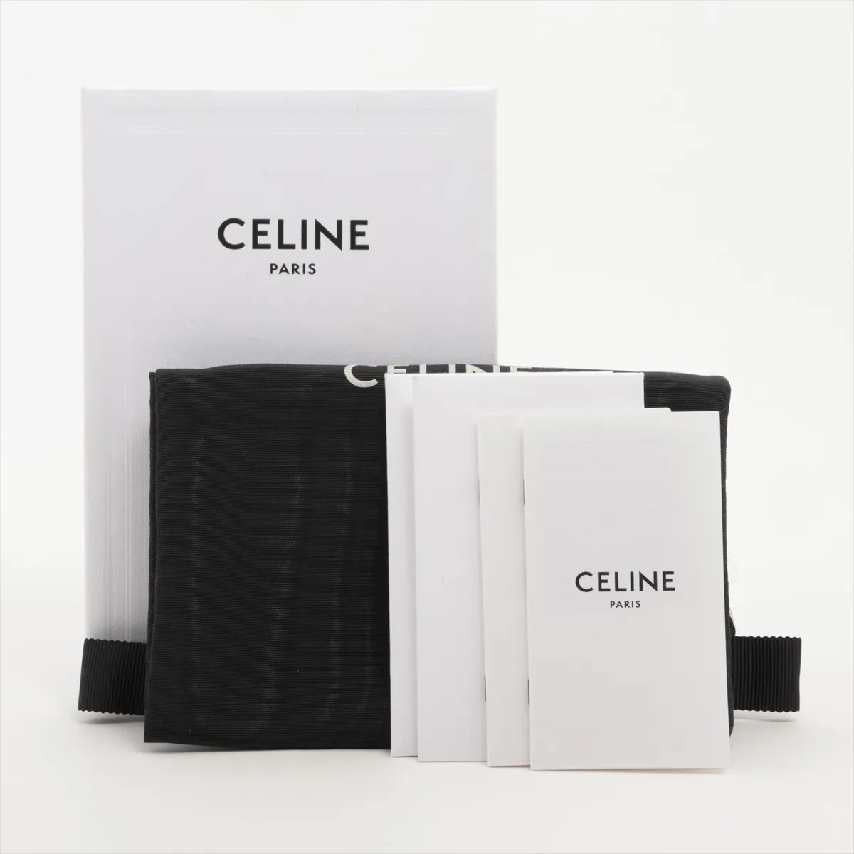 Triomphe Small Flap Wallet Leather Compact Wallet Black — view 10