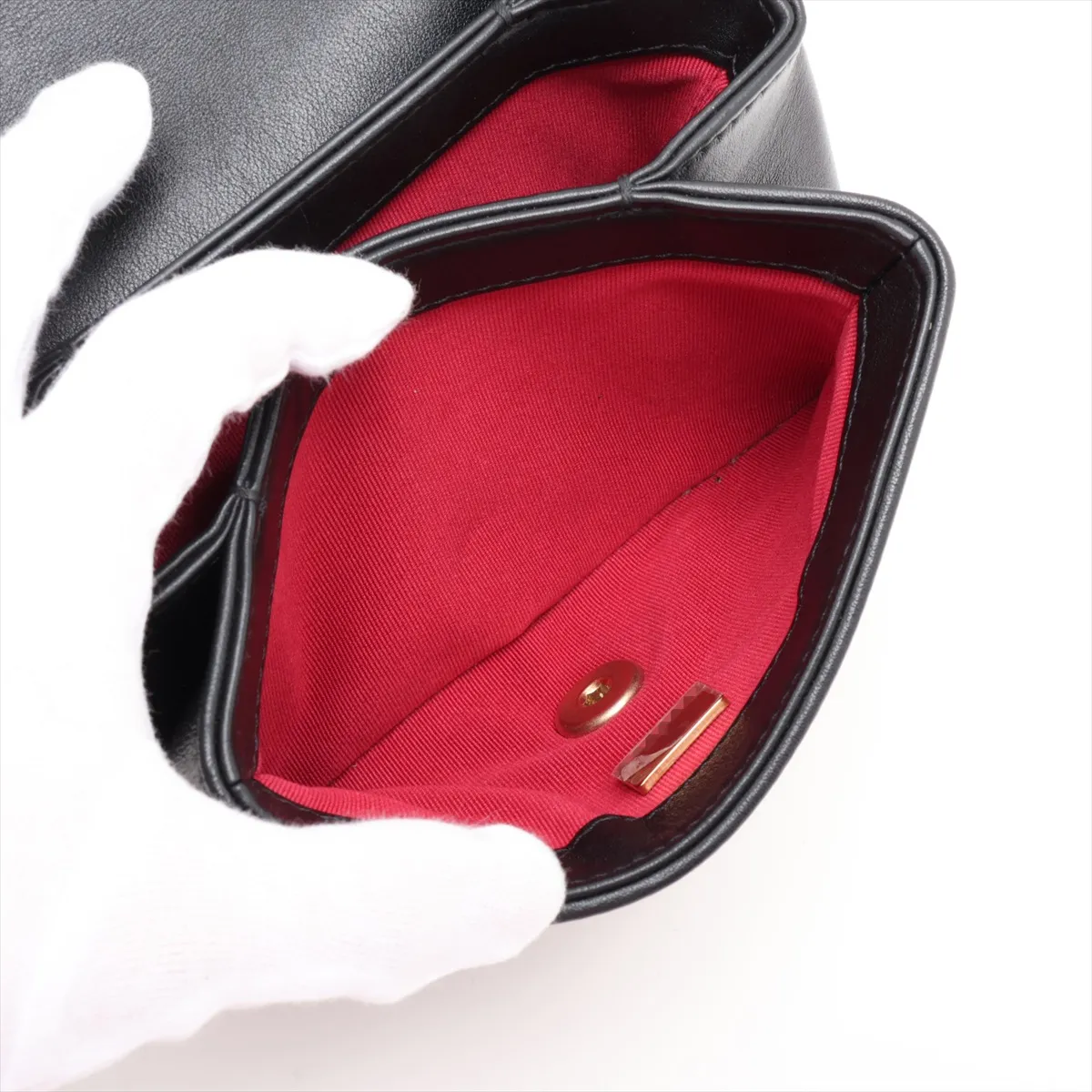 Matelassé Lambskin 2-Way Handbag, Pearl Black with Gold Hardware, XHEEUKCC Random Plate — view 6