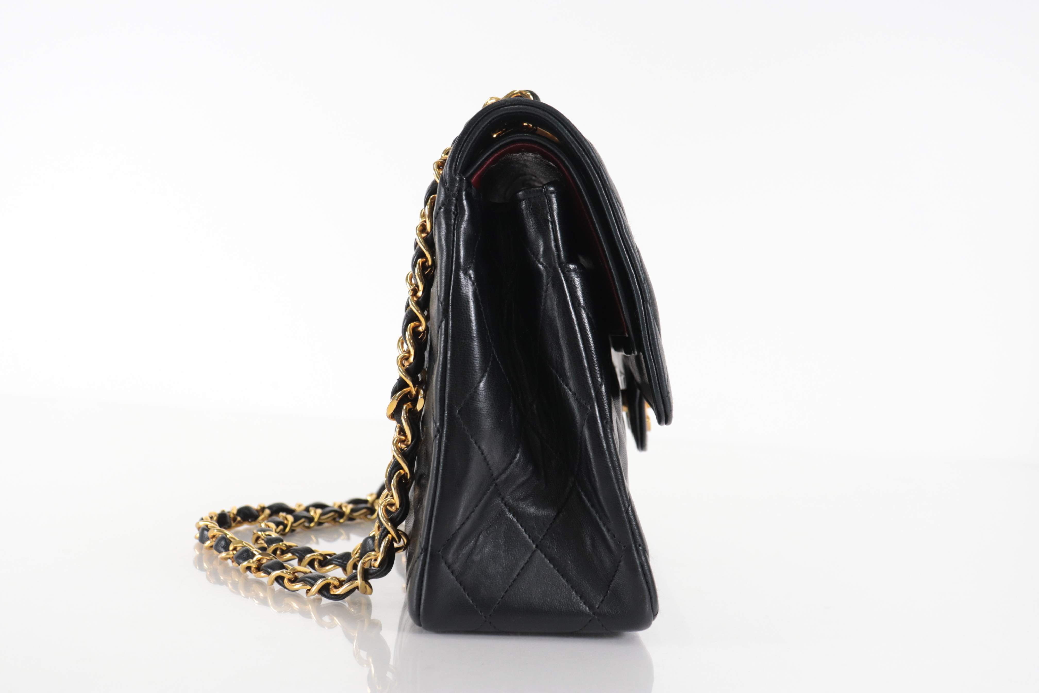 Lambskin Double Flap Chain Shoulder Bag (Serial Number 0) — view 3