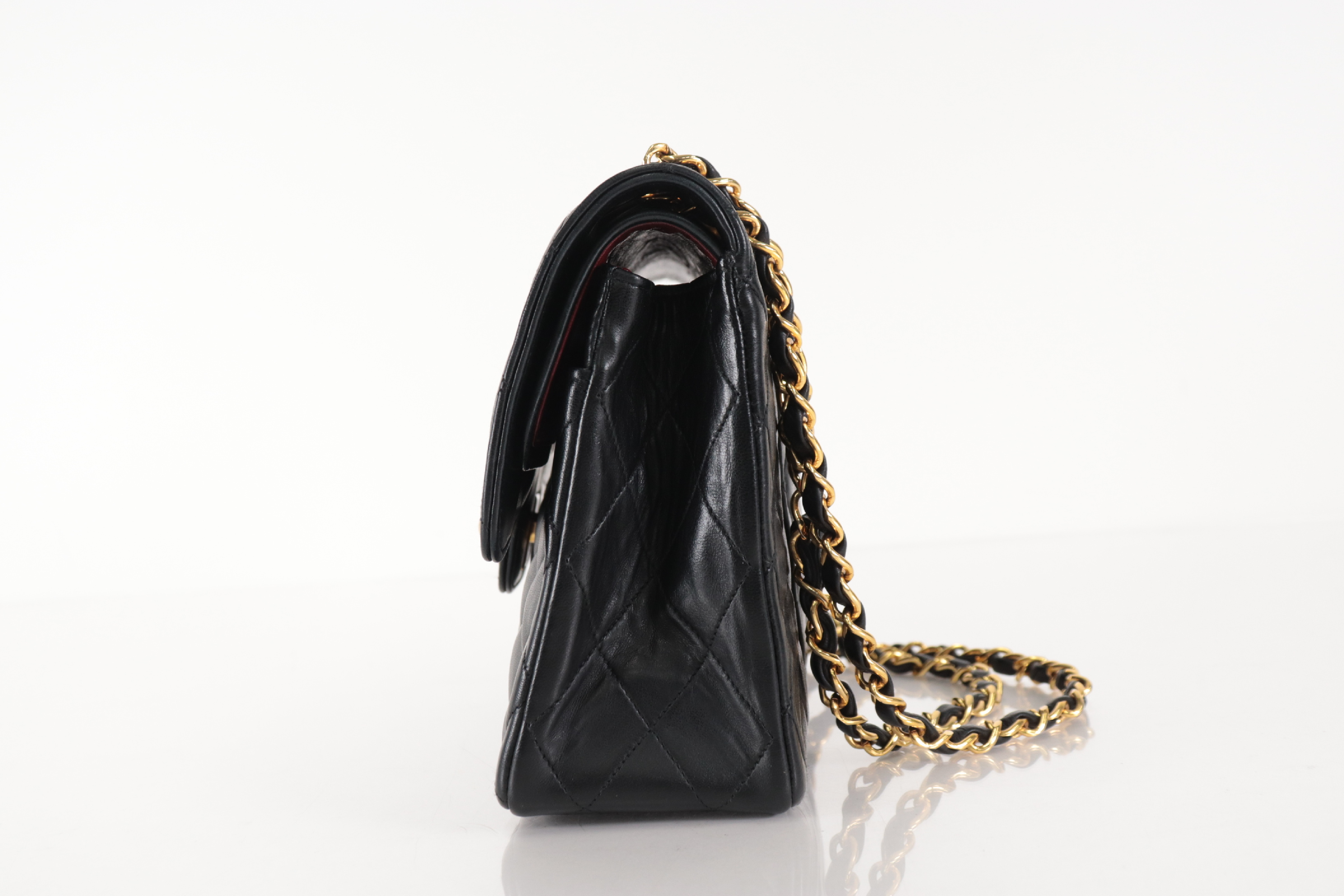 Lambskin Double Flap Chain Shoulder Bag (Serial Number 0) — view 4