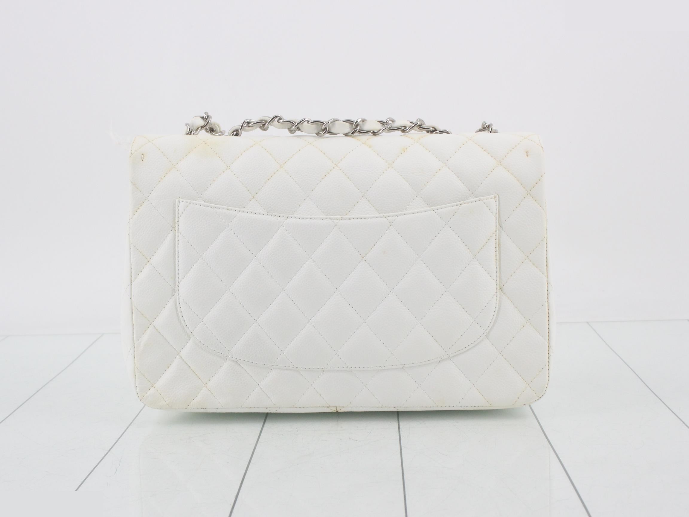 Caviar leather white chain shoulder bag, item number 11. — view 2