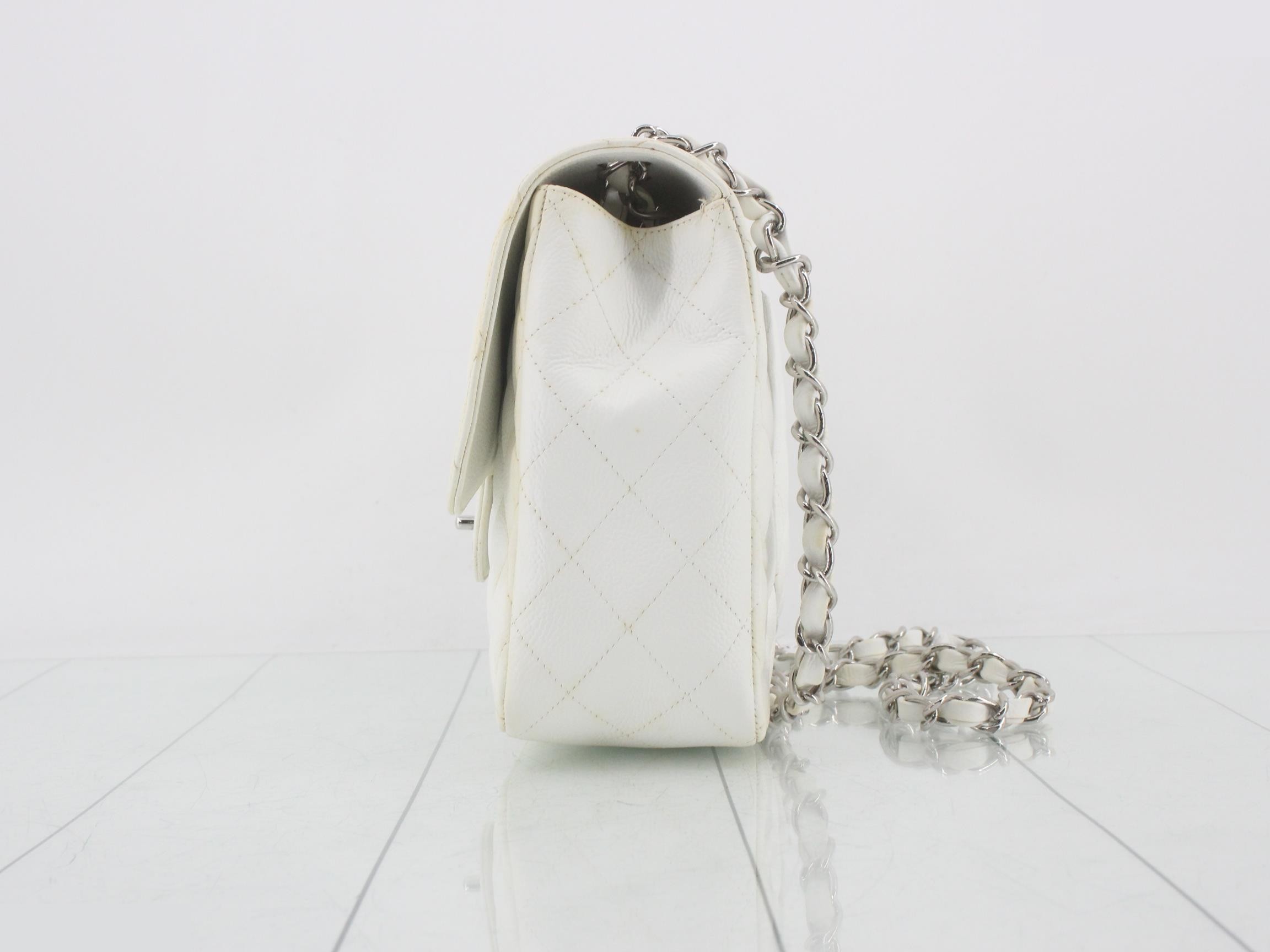 Caviar leather white chain shoulder bag, item number 11. — view 3