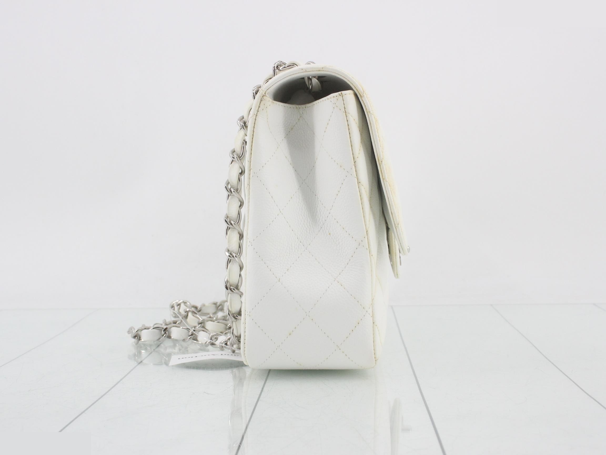 Caviar leather white chain shoulder bag, item number 11. — view 4
