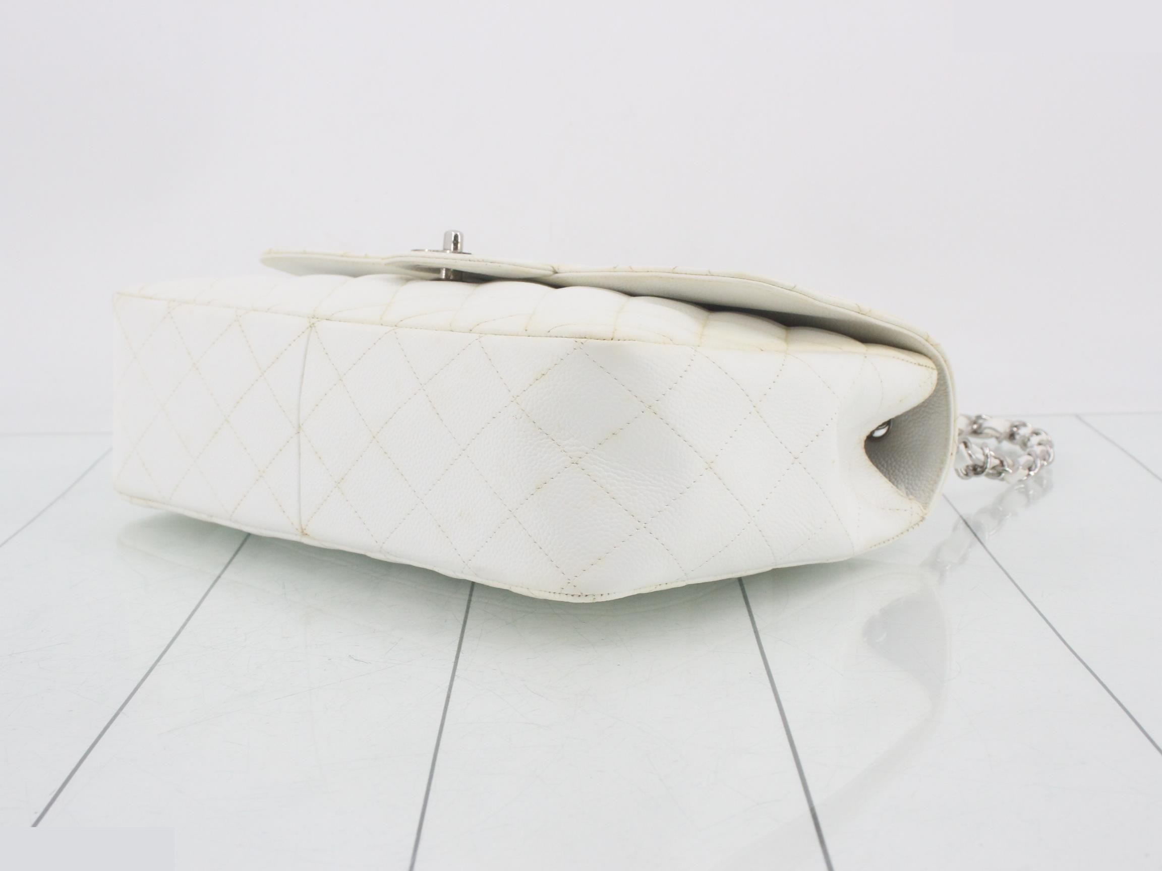 Caviar leather white chain shoulder bag, item number 11. — view 6