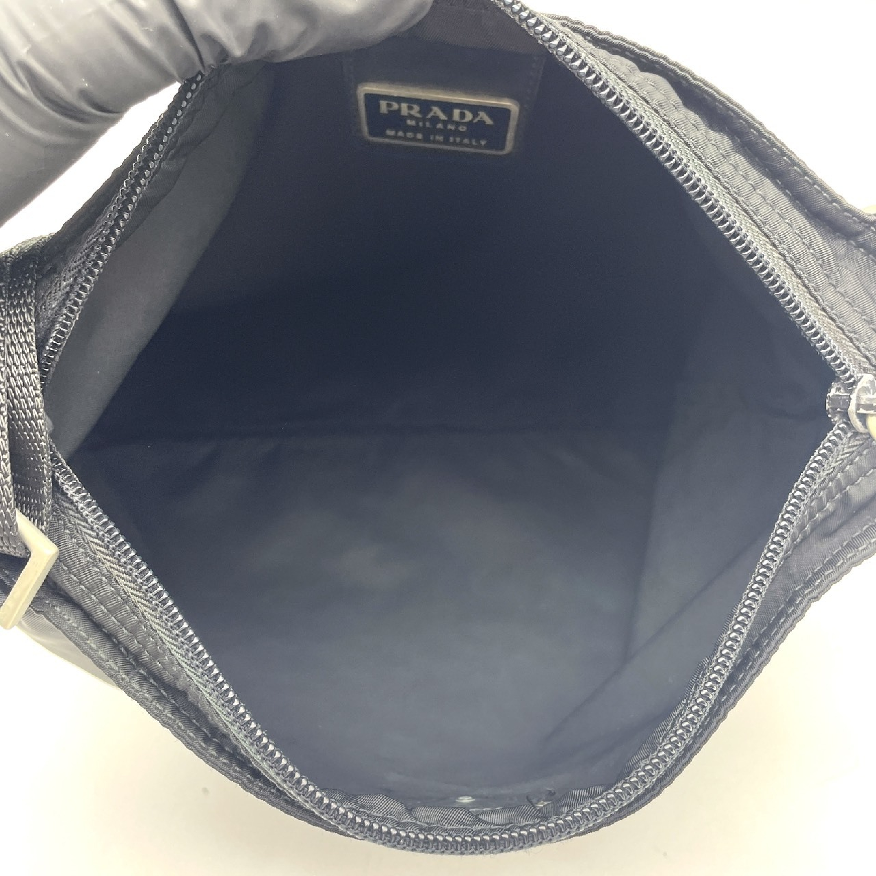 Nylon Triangle Logo Shoulder Bag — view 9