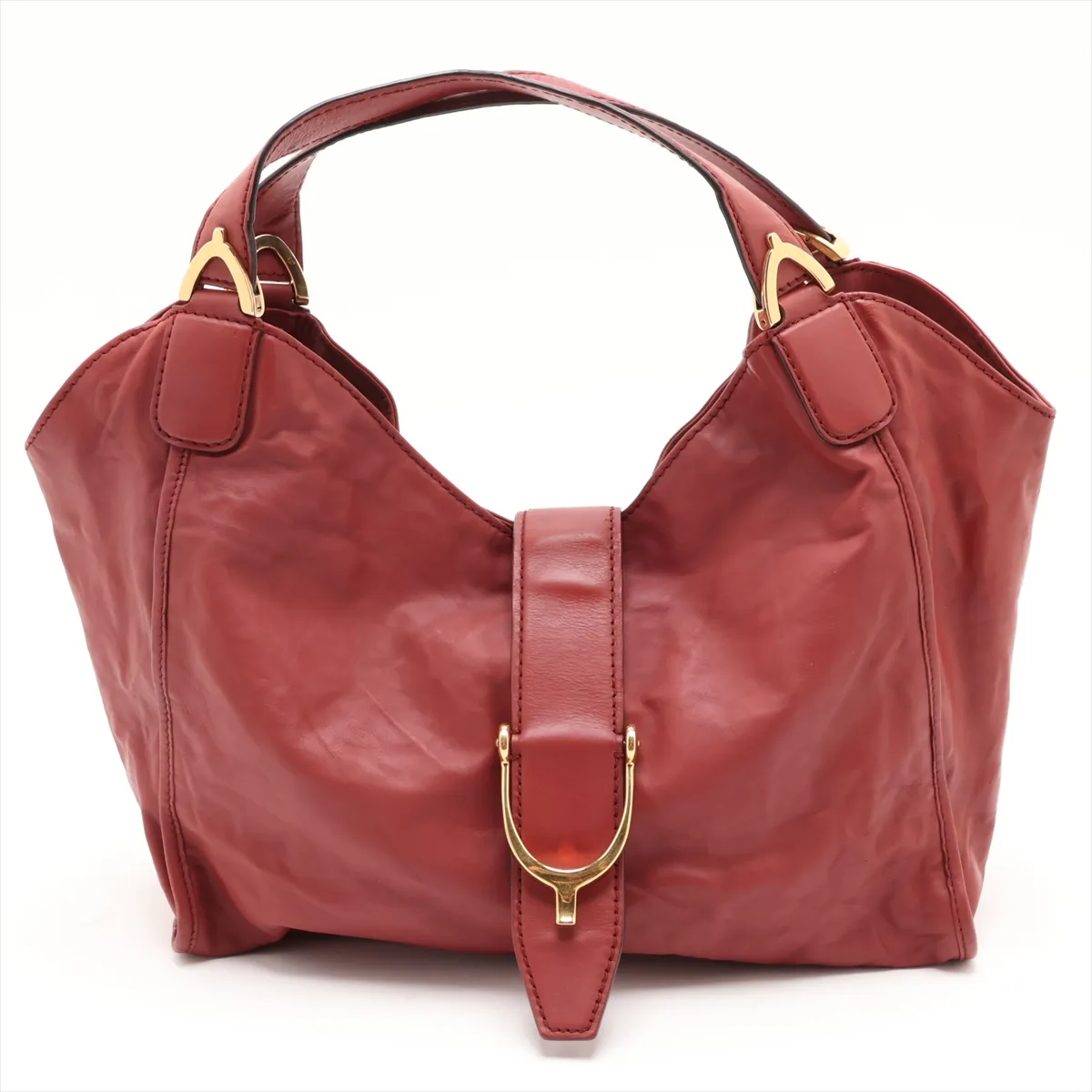 Stirrup 296856 Leather Shoulder Bag, Red