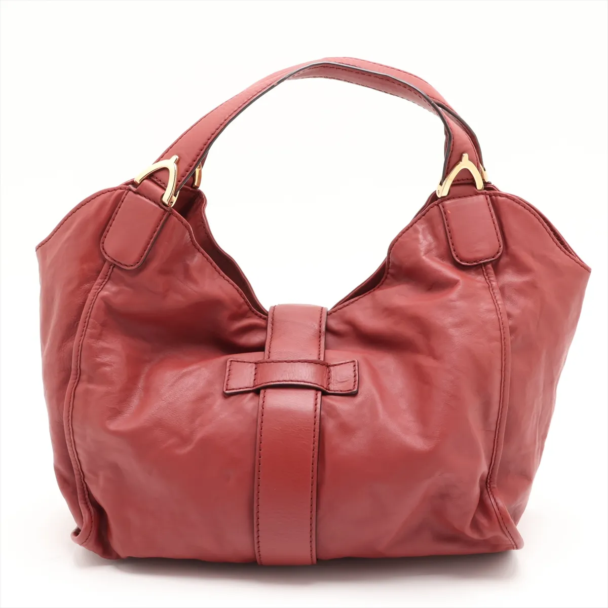 Stirrup 296856 Leather Shoulder Bag, Red — view 2