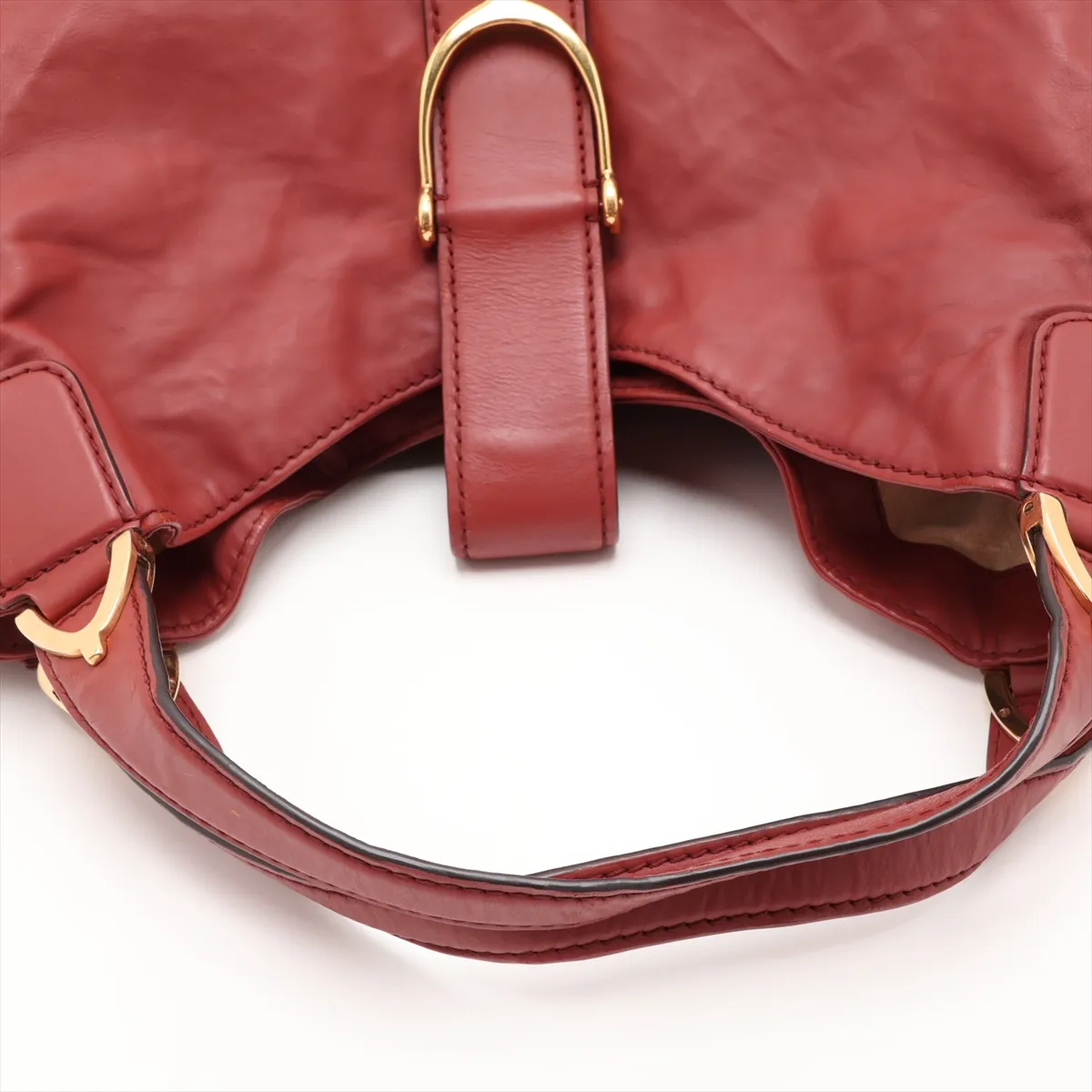 Stirrup 296856 Leather Shoulder Bag, Red — view 5