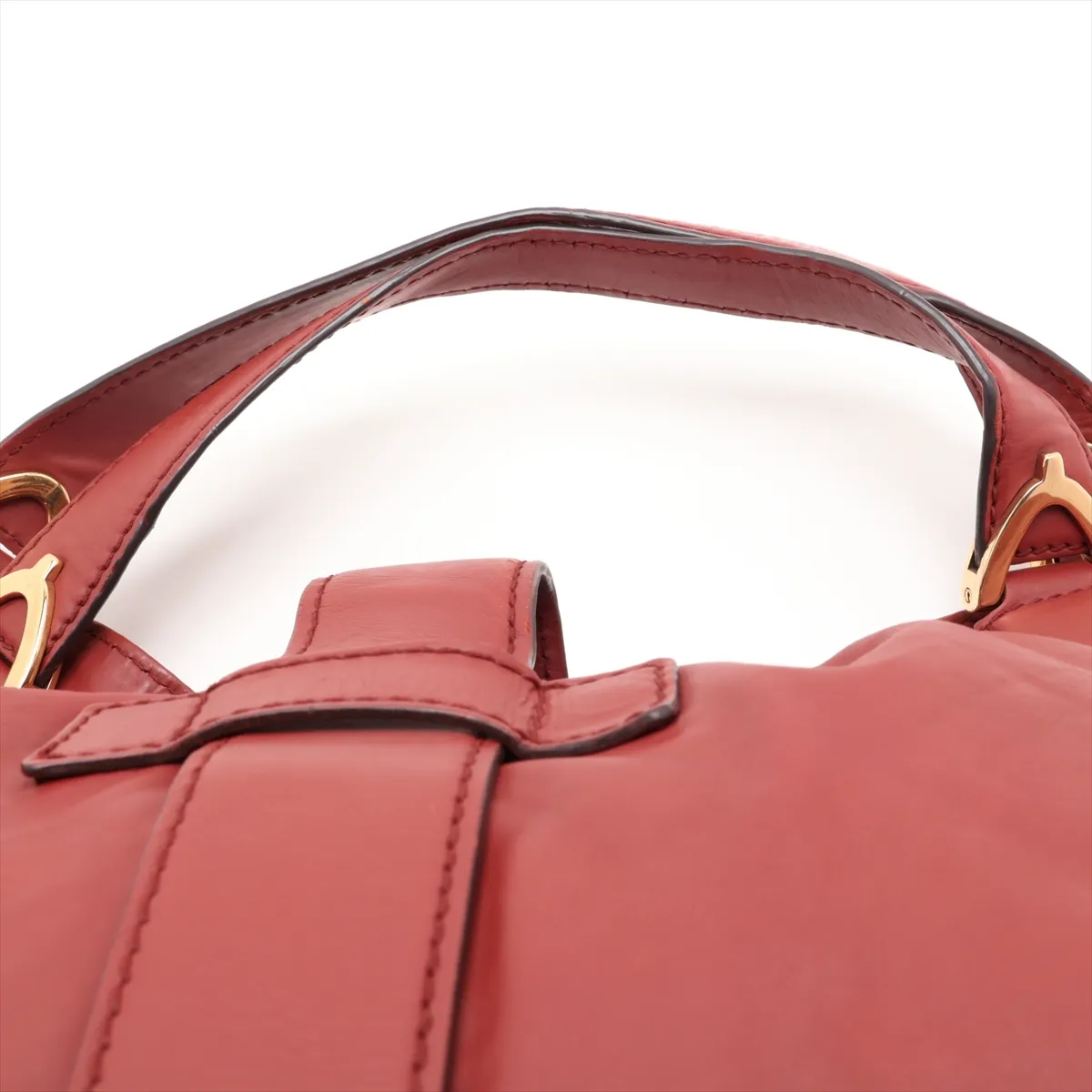Stirrup 296856 Leather Shoulder Bag, Red — view 6