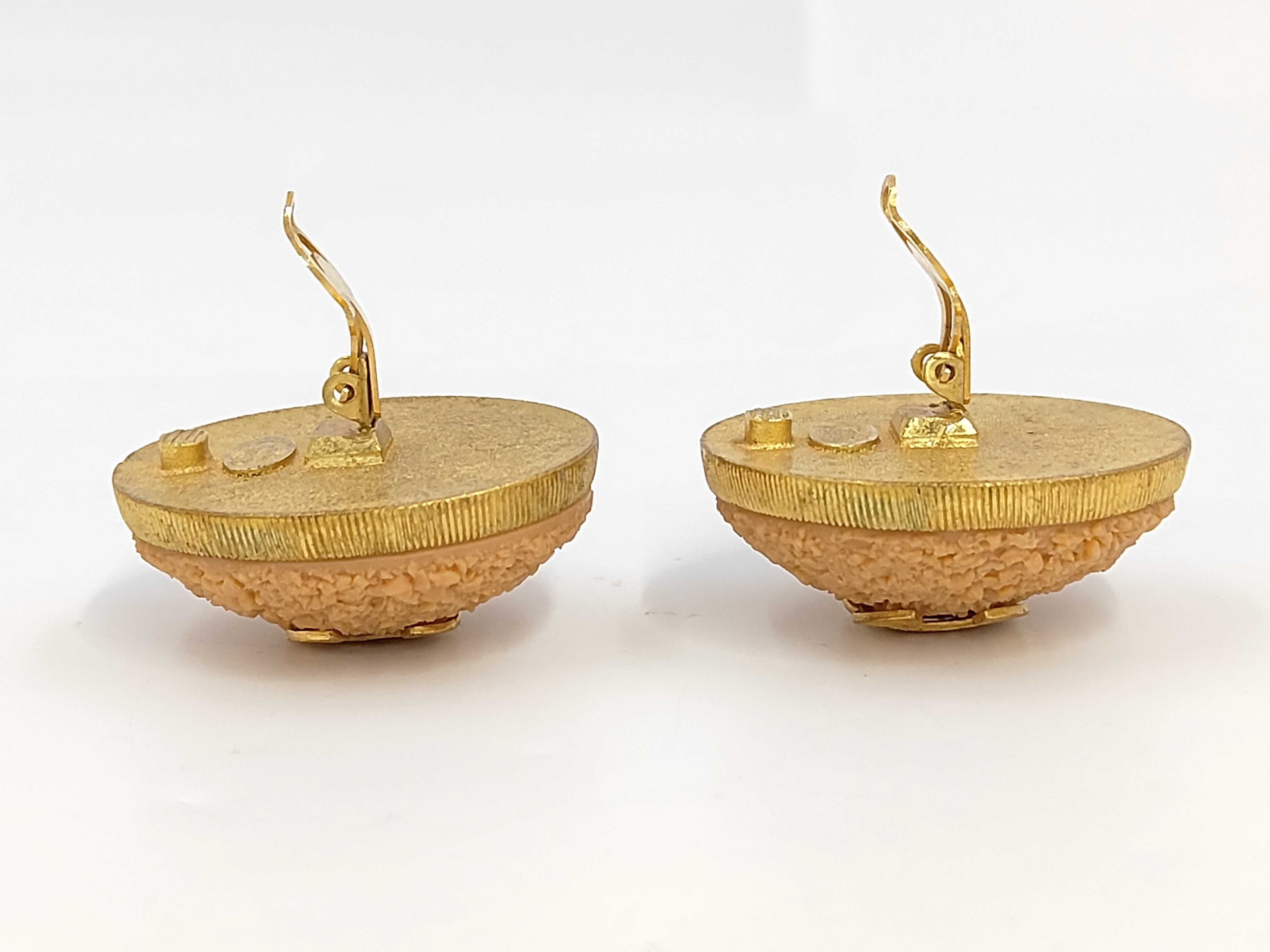 93C Big Coco Mark Large Cookie Cork Earrings GP Earrings — view 3