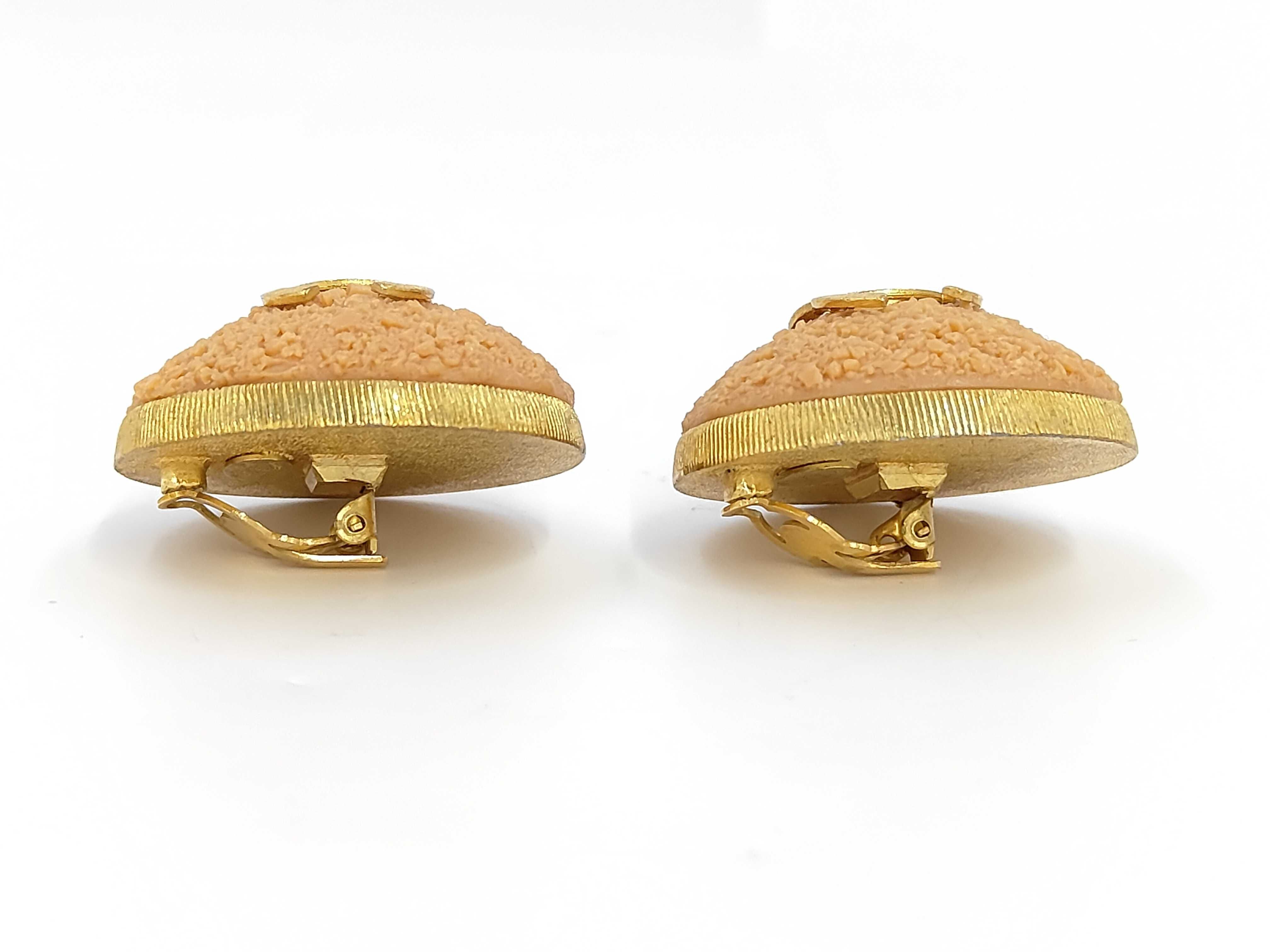 93C Big Coco Mark Large Cookie Cork Earrings GP Earrings — view 4