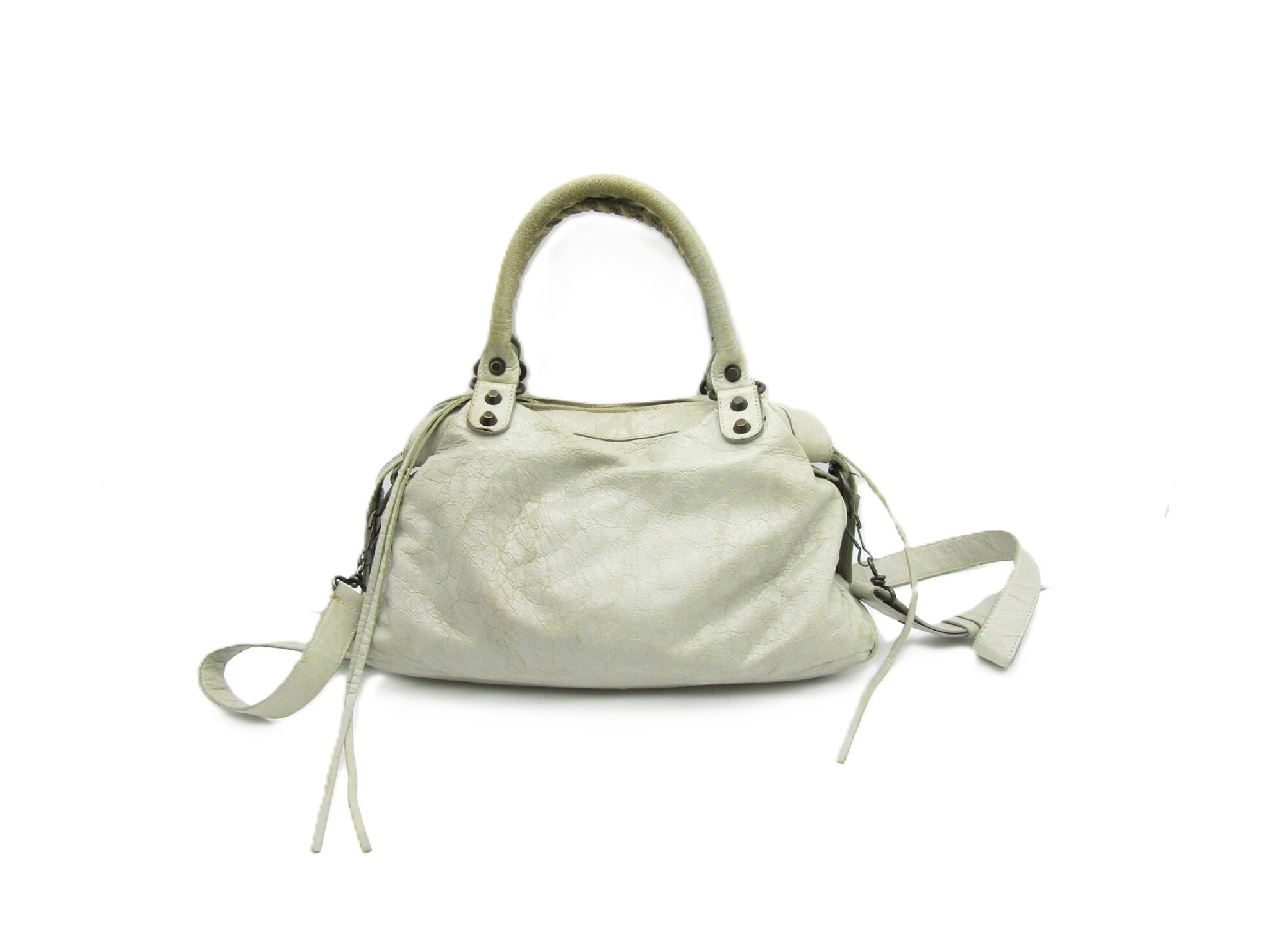 The Town 240579・1243 Silver Hardware White 2-way Handbag — view 2