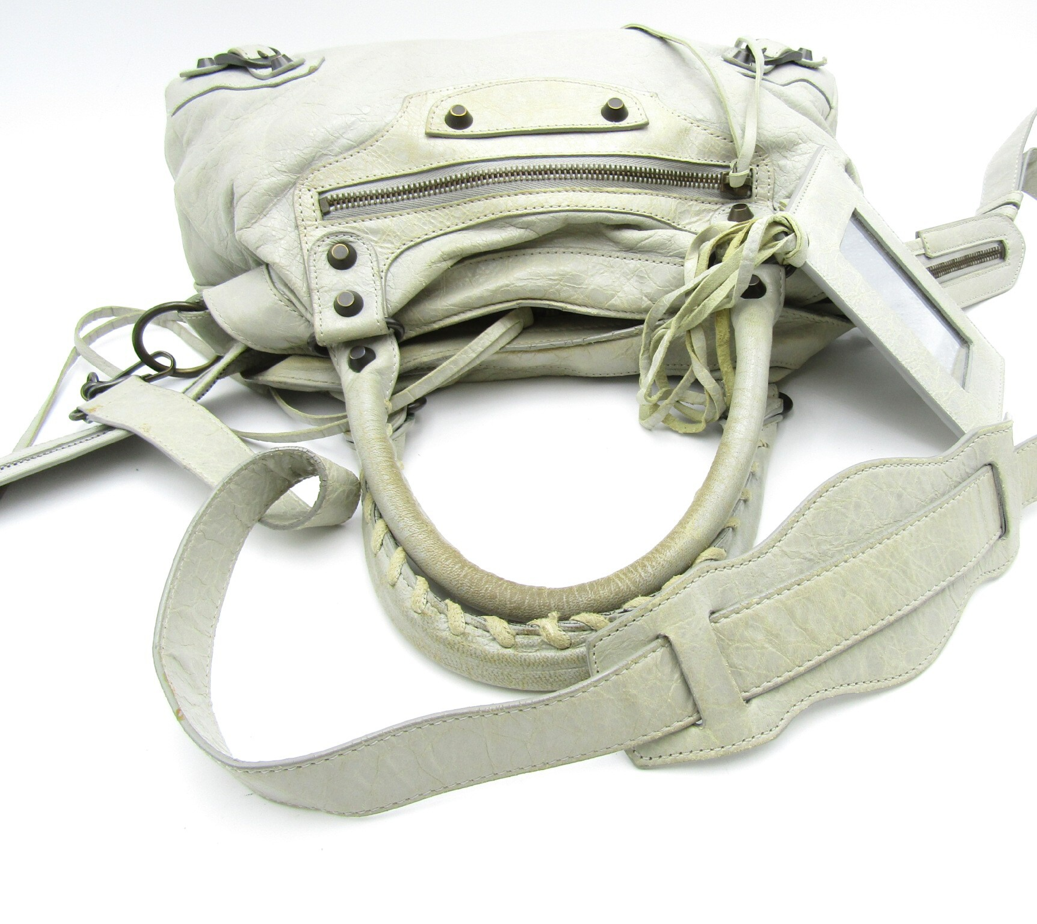 The Town 240579・1243 Silver Hardware White 2-way Handbag — view 3