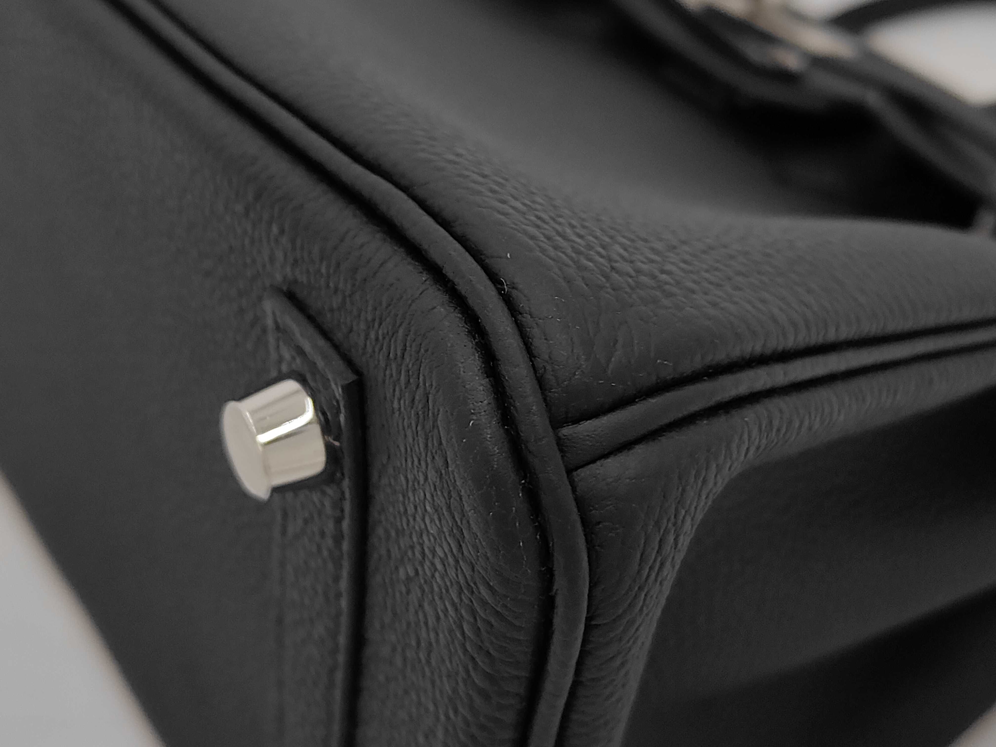 Birkin 25 Togo Black Silver Hardware G Stamp Handbag — view 7