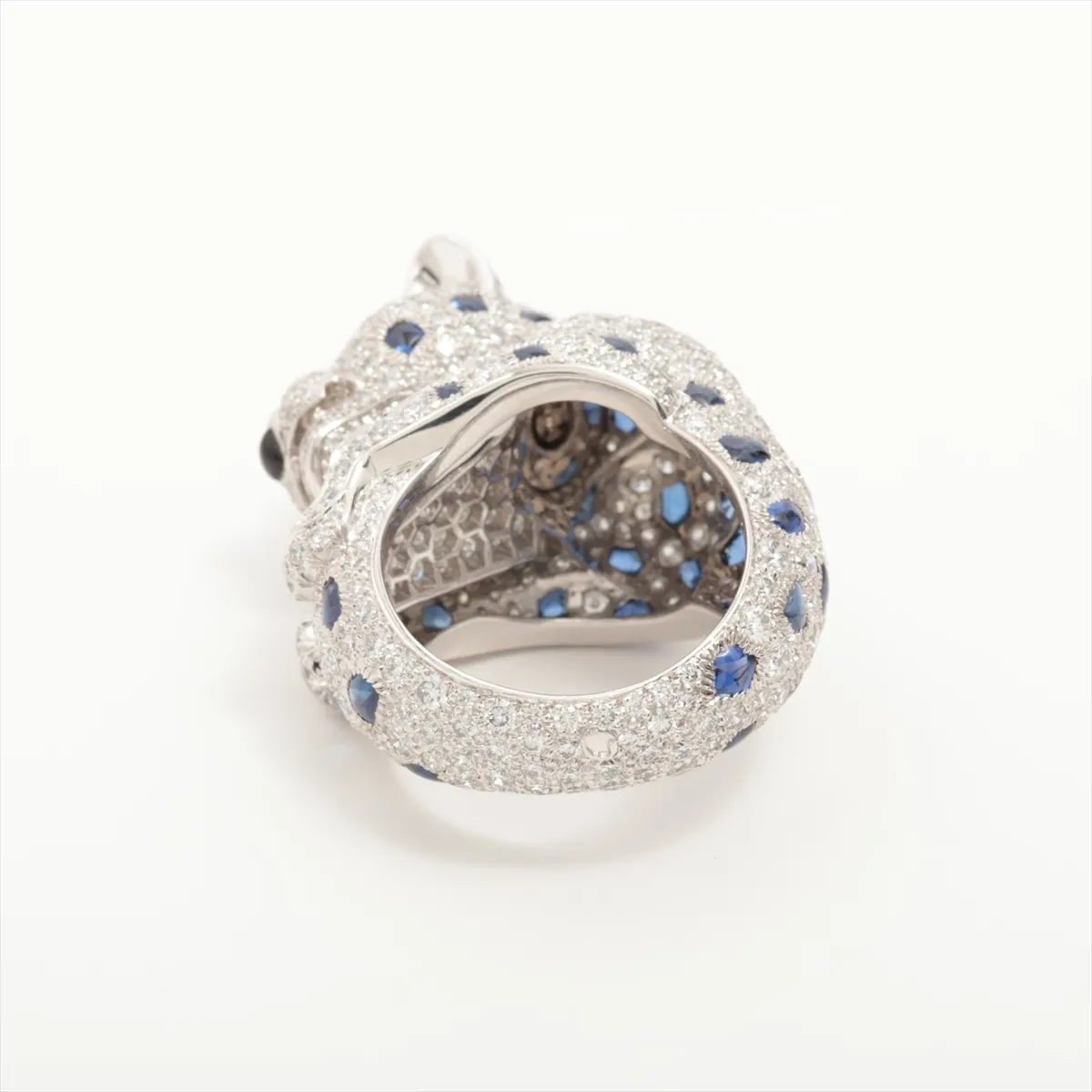Panthère de Cartier Diamond Sapphire Ring Pt950 26.0g 52 IAE613 Small stone — view 2