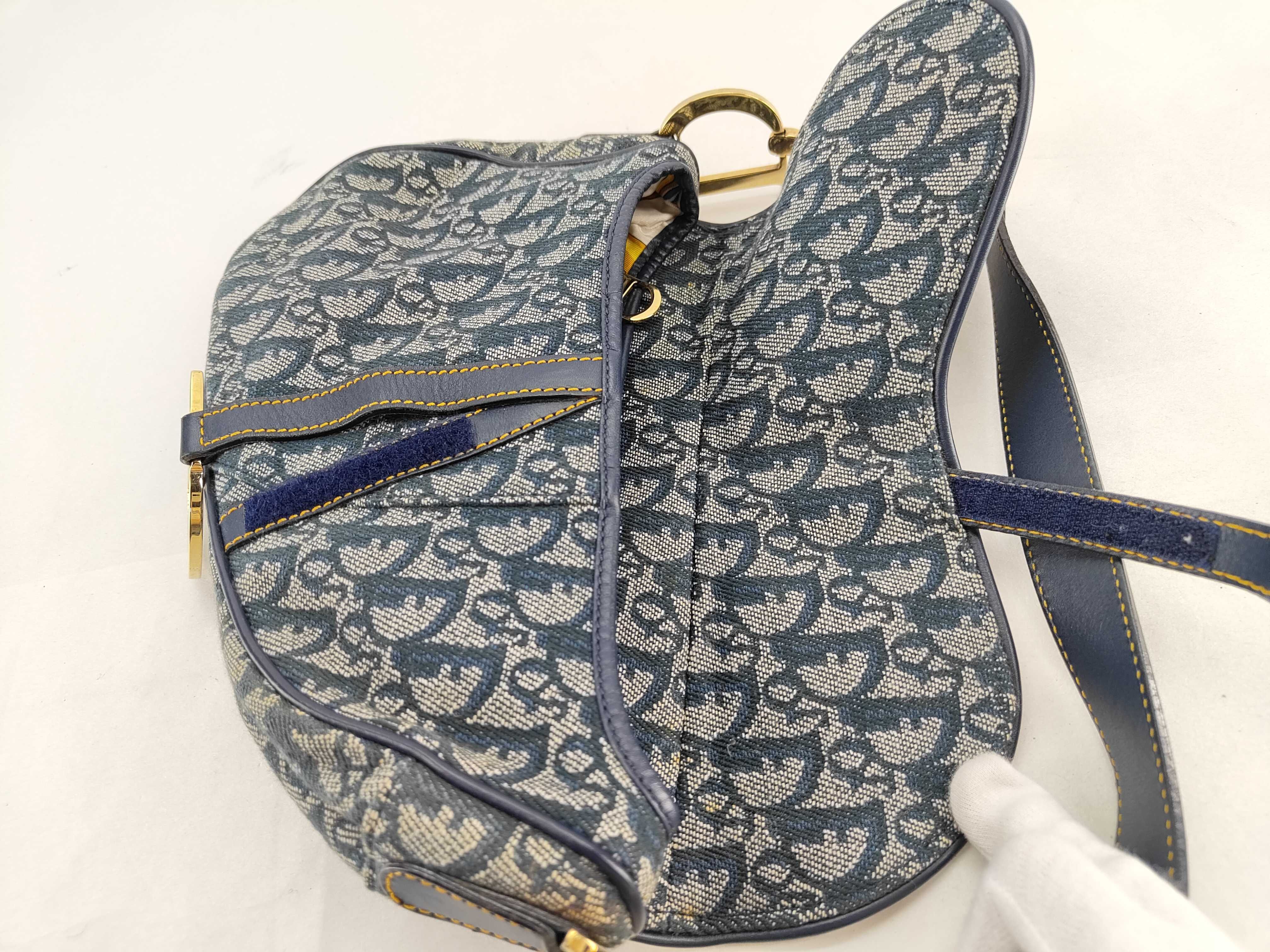 Trotter Dior Handbag Saddle Trotter Canvas Leather Shoulder Bag — view 13